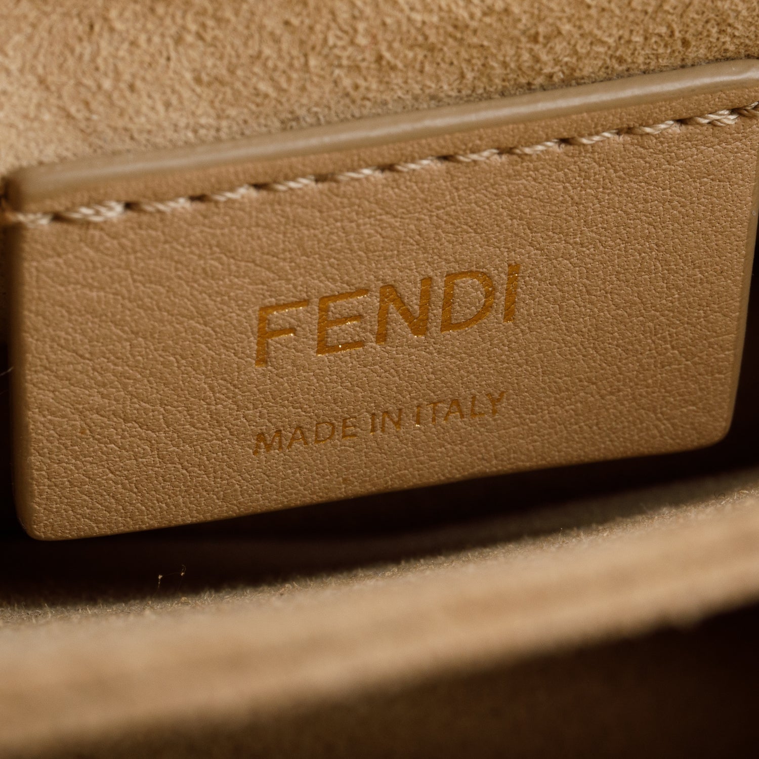 Fendi Vitello Liberty Bi-Color FF 1974 Embossed Small Kan U Shoulder Bag w/ Box