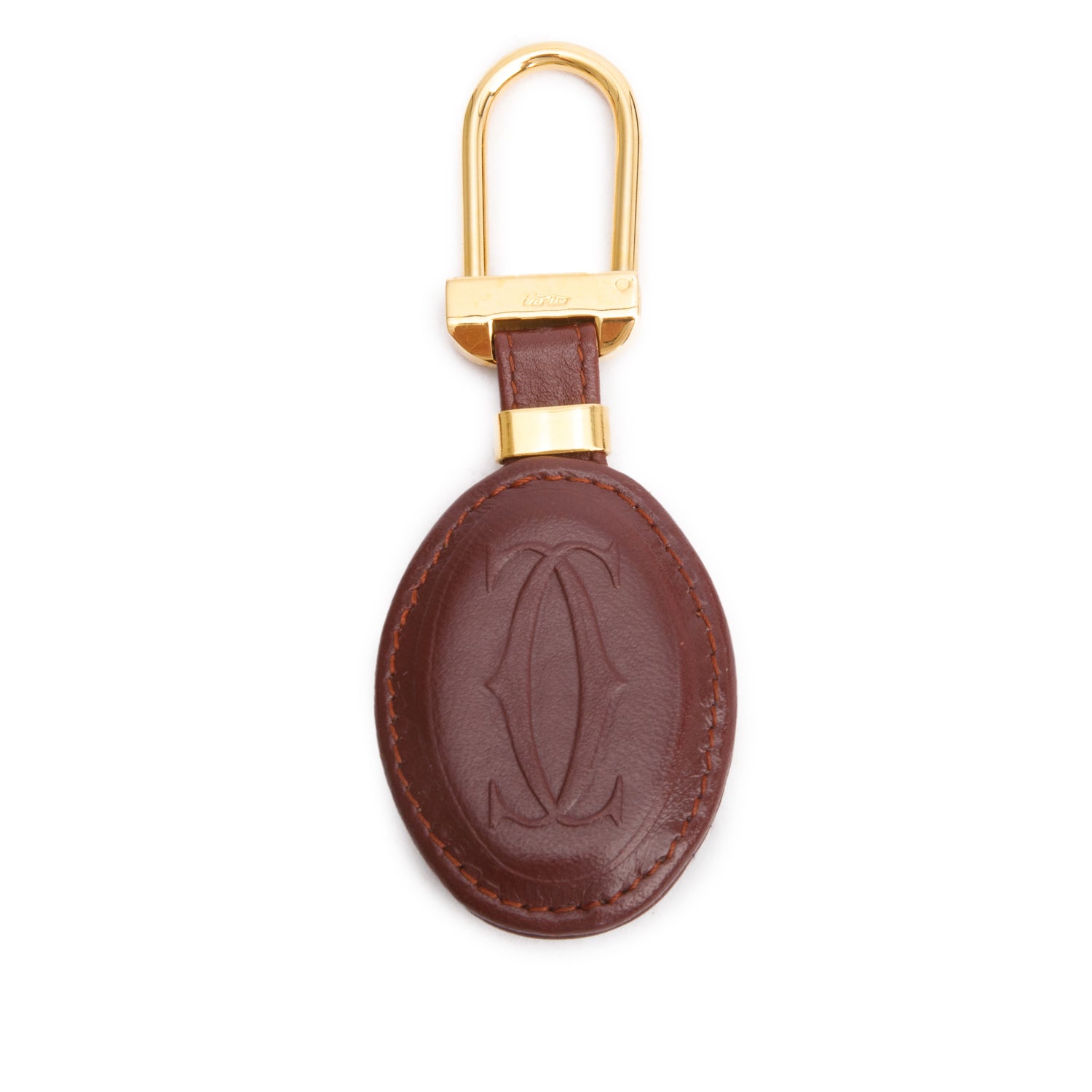 Cartier Leather Logo Keychain w/ Box
