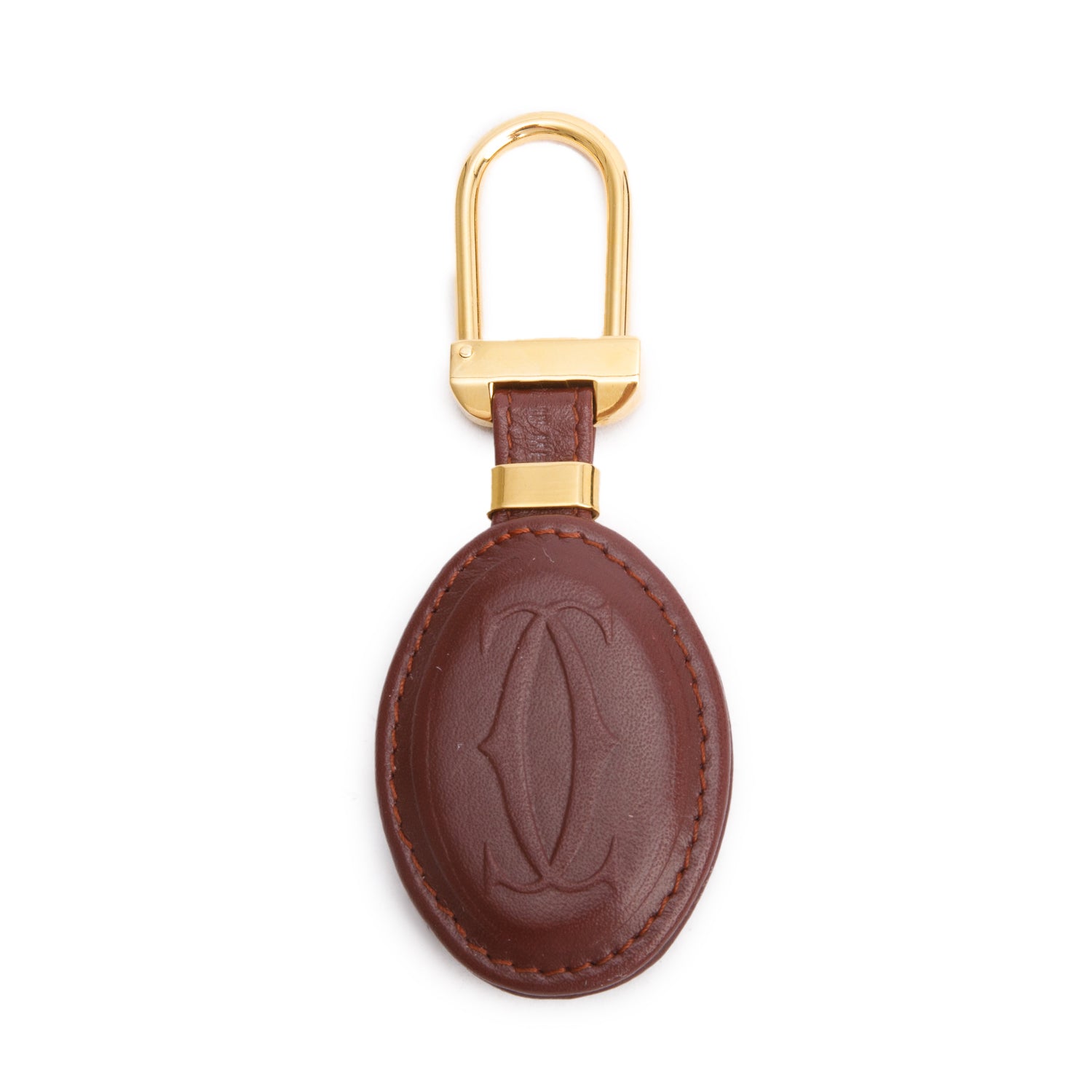Cartier Leather Logo Keychain w/ Box