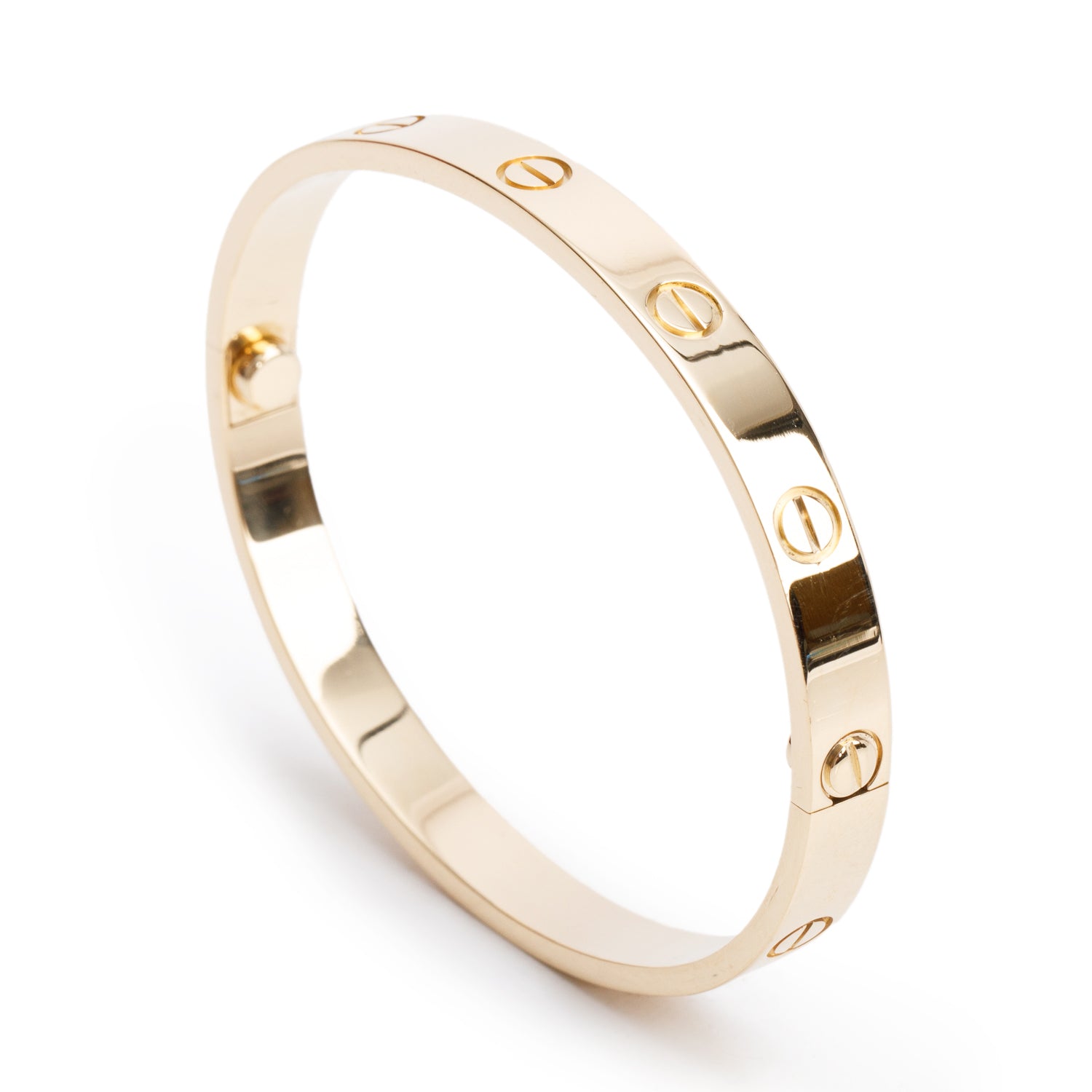 Cartier 18k Yellow Gold Love Bracelet, Classic Model, Size 17 w/ Box & Certificate
