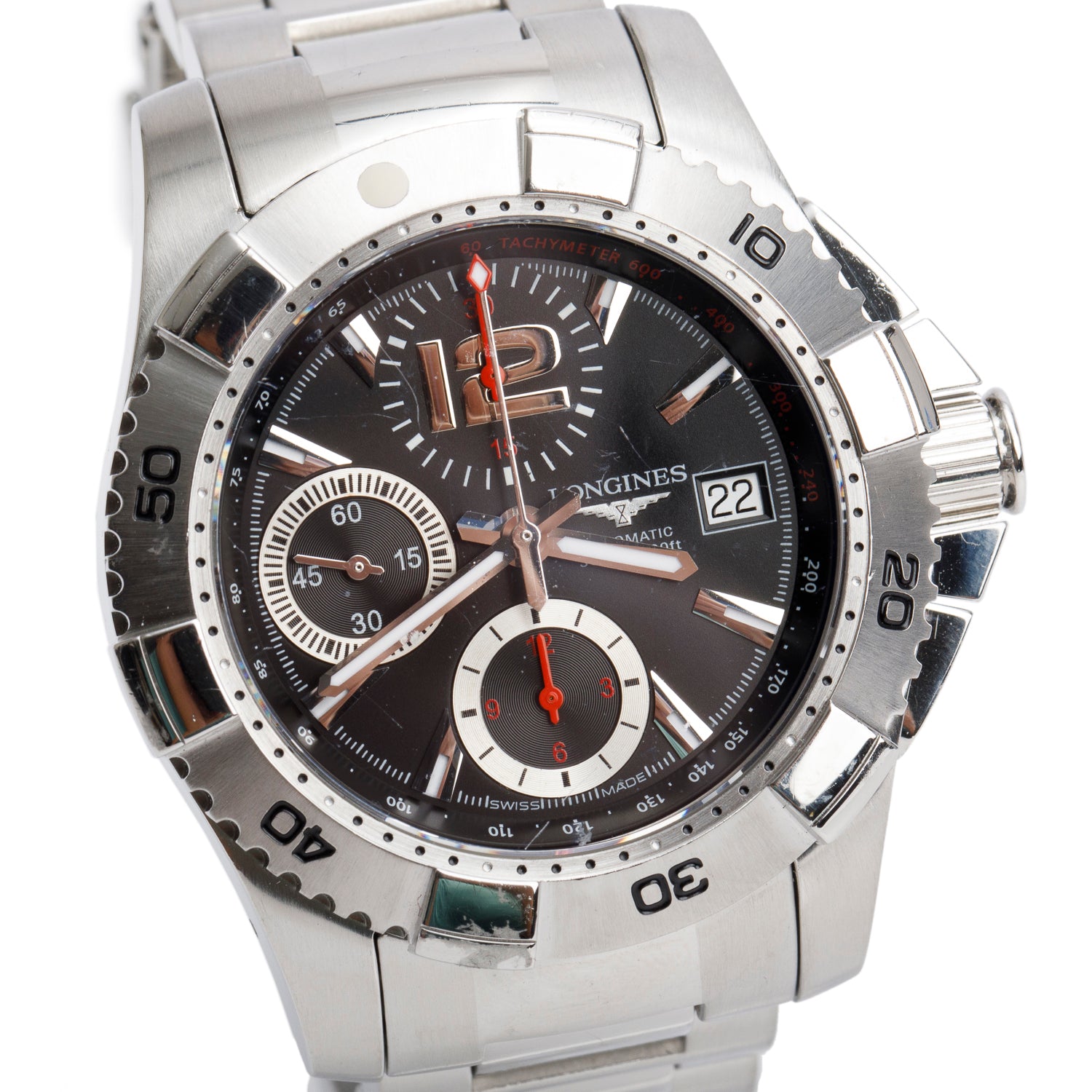 Longines Stainless Steel HydroConquest 41 MM Automatic Watch Black Dial