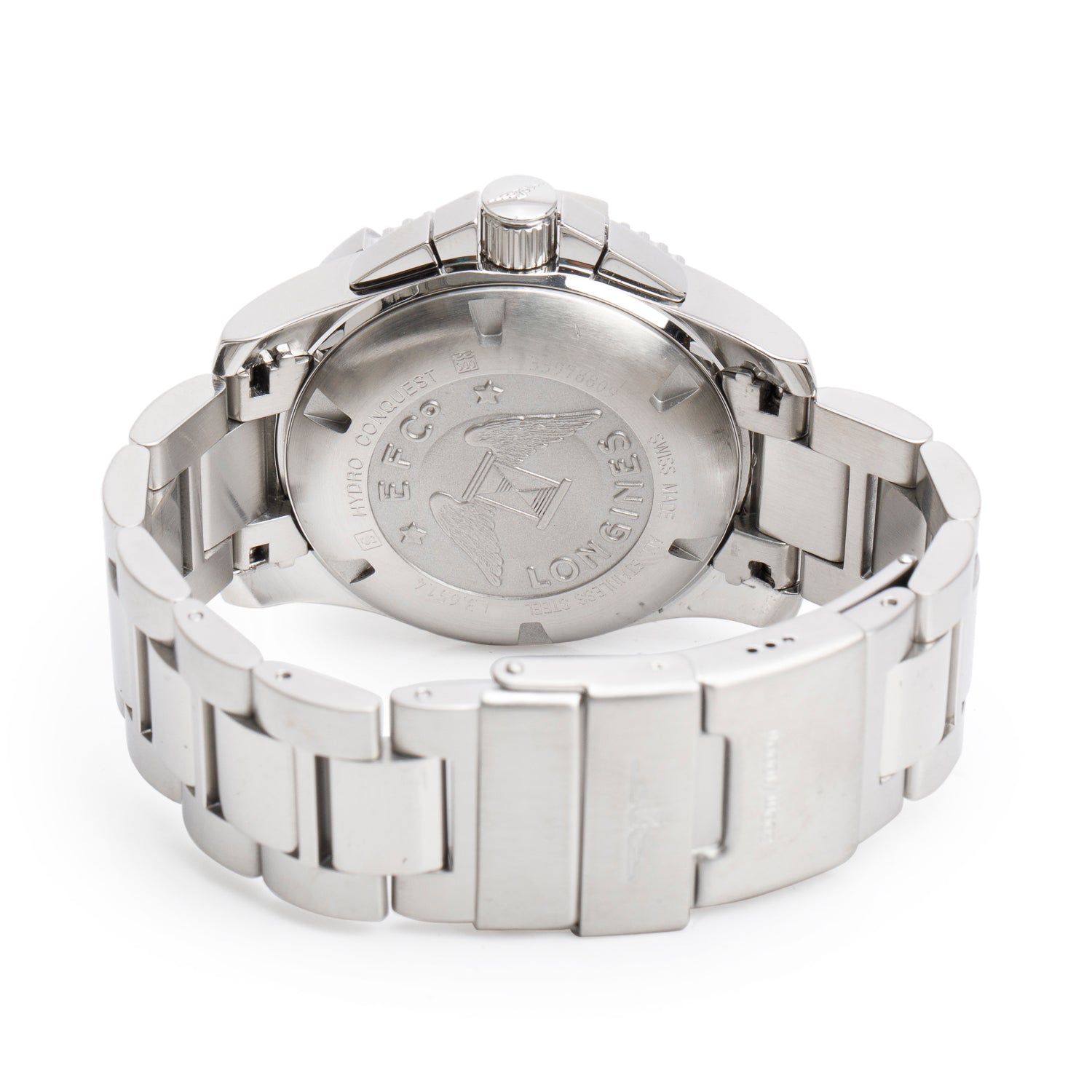 Longines Stainless Steel HydroConquest 41 MM Automatic Watch Black Dial