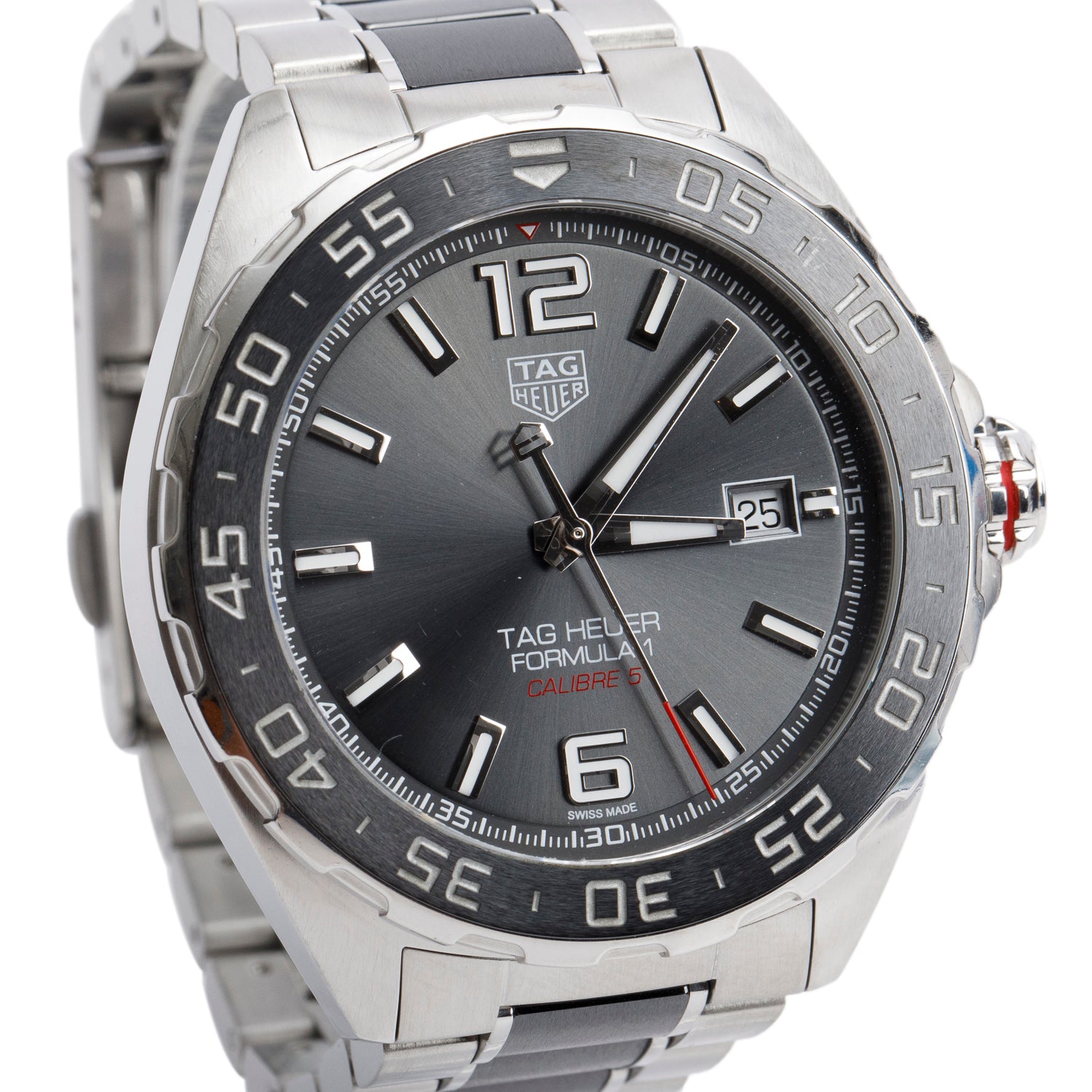 Tag Heuer Stainless Steel & Ceramic Formula 1 43 MM Calibre 5 Automatic Watch Grey Dial WAZ2011 w/ Box & Papers