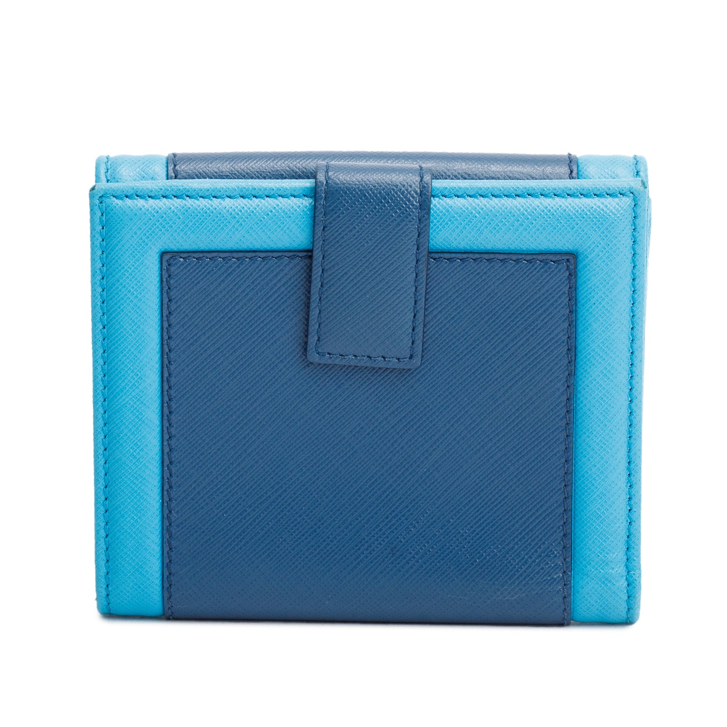 Salvatore Ferragamo Blue Saffiano Leather Gancini French Wallet