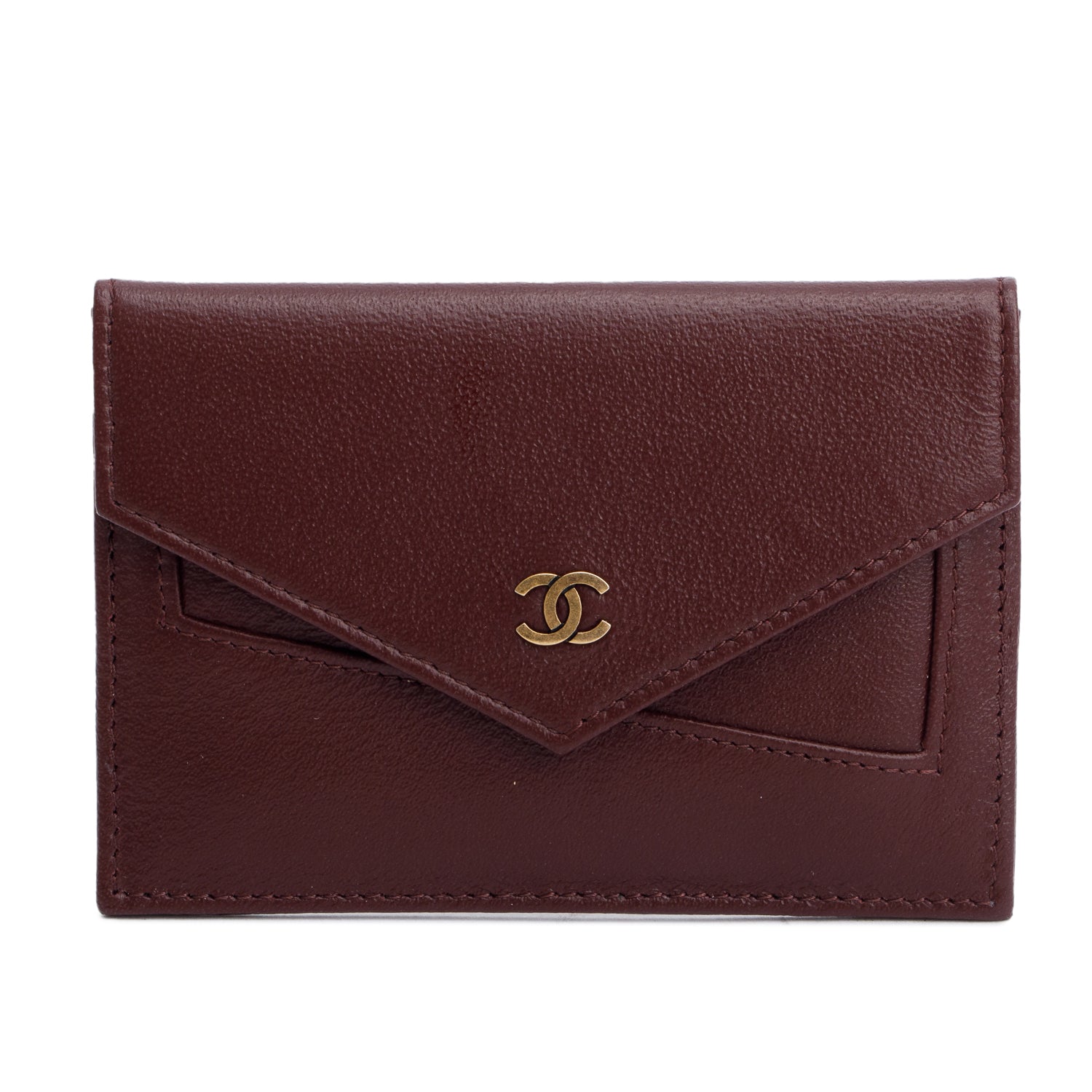 Cartier Burgundy Calfskin Leather Card Case