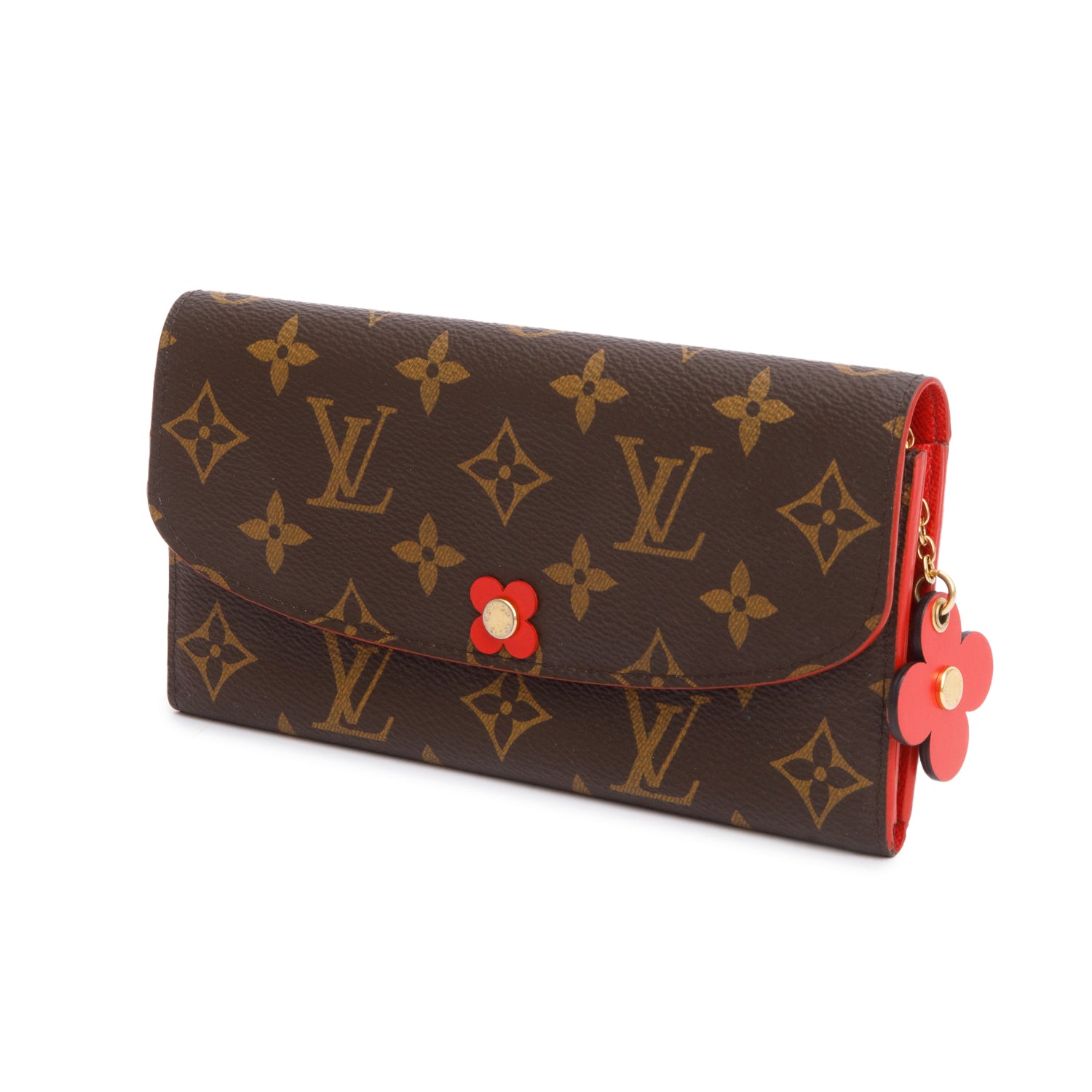 Louis Vuitton Monogram & Fuchsia Bloom Flower Emilie Wallet w/ Box