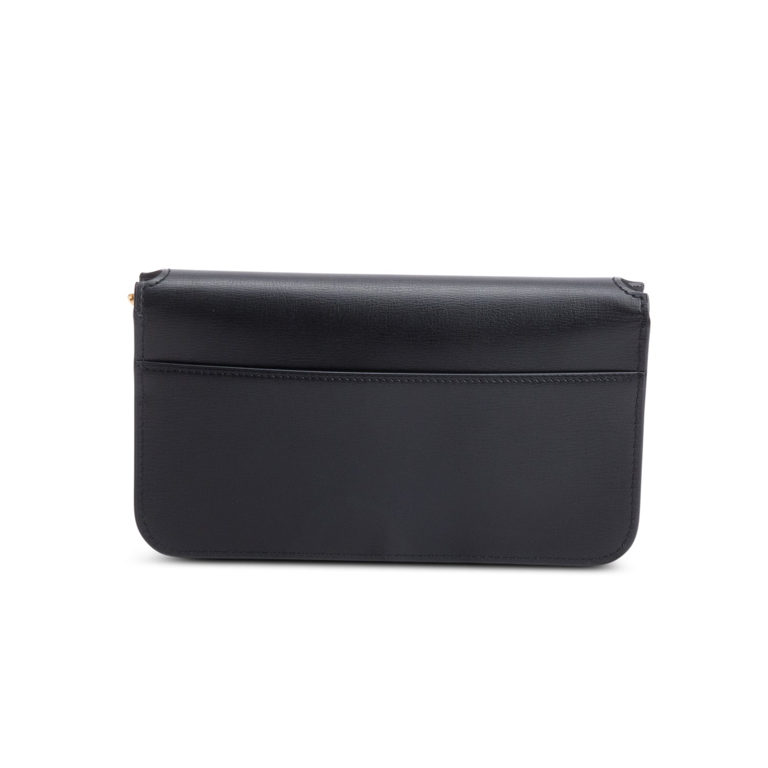 Saint Laurent Black Smooth Calfskin Leather Cassandre Phone Holder w/ Box