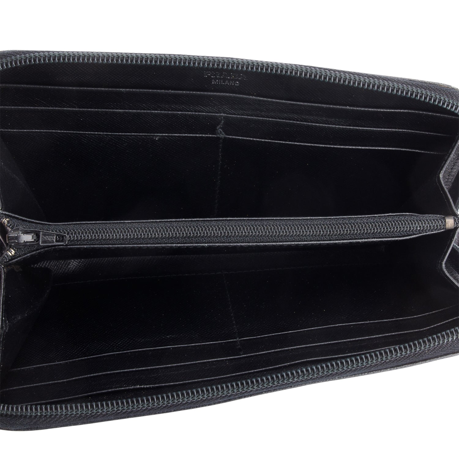 Prada Black Large Saffiano Leather Wallet