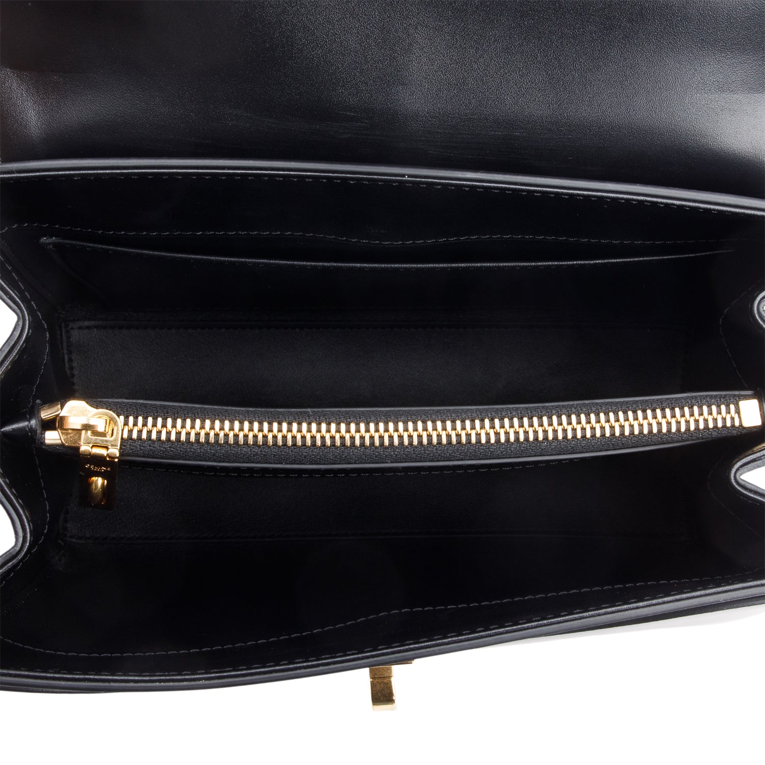 Celine 2023 Black Satinated Calfskin Small 16 Top Handle Bag w/ Strap