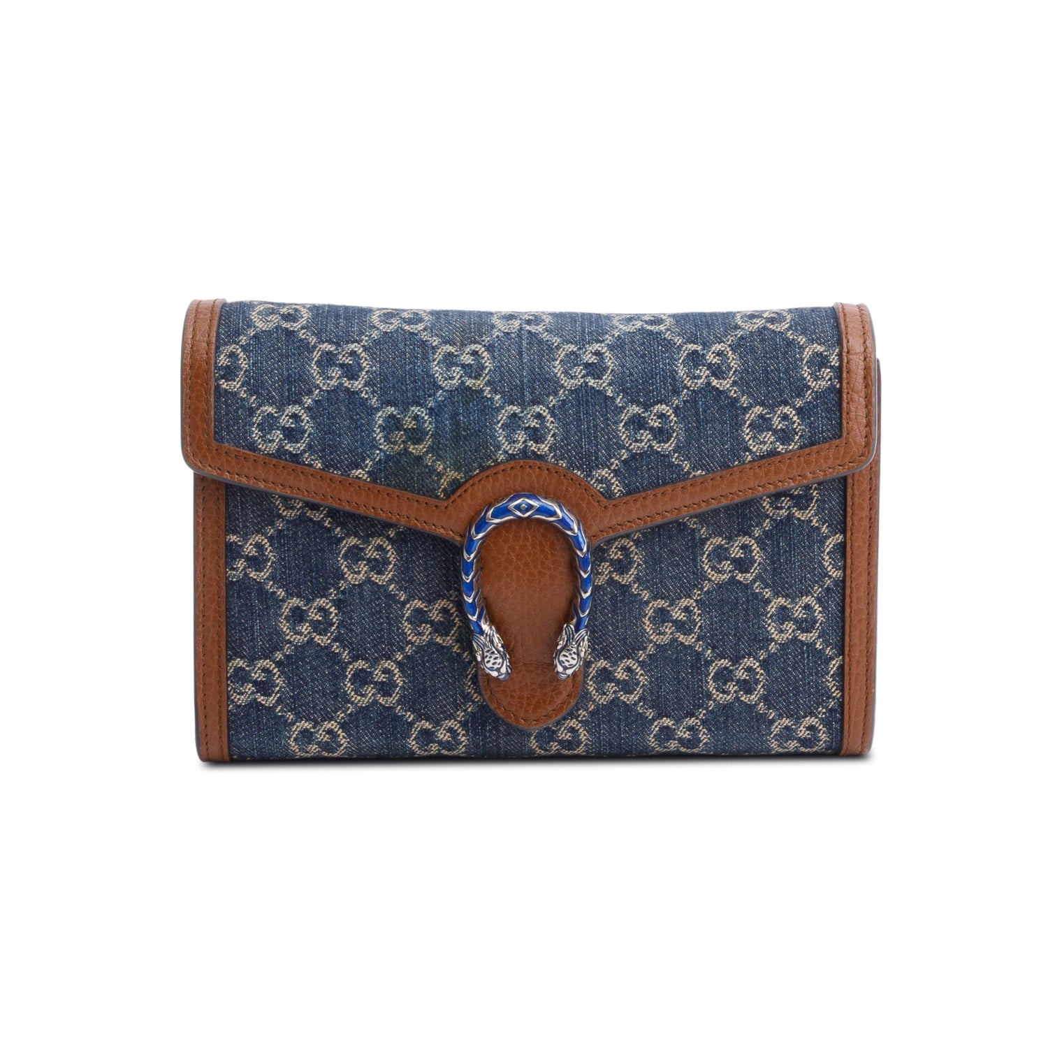 Gucci Blue GG Denim Mini Dionysus Wallet on Chain