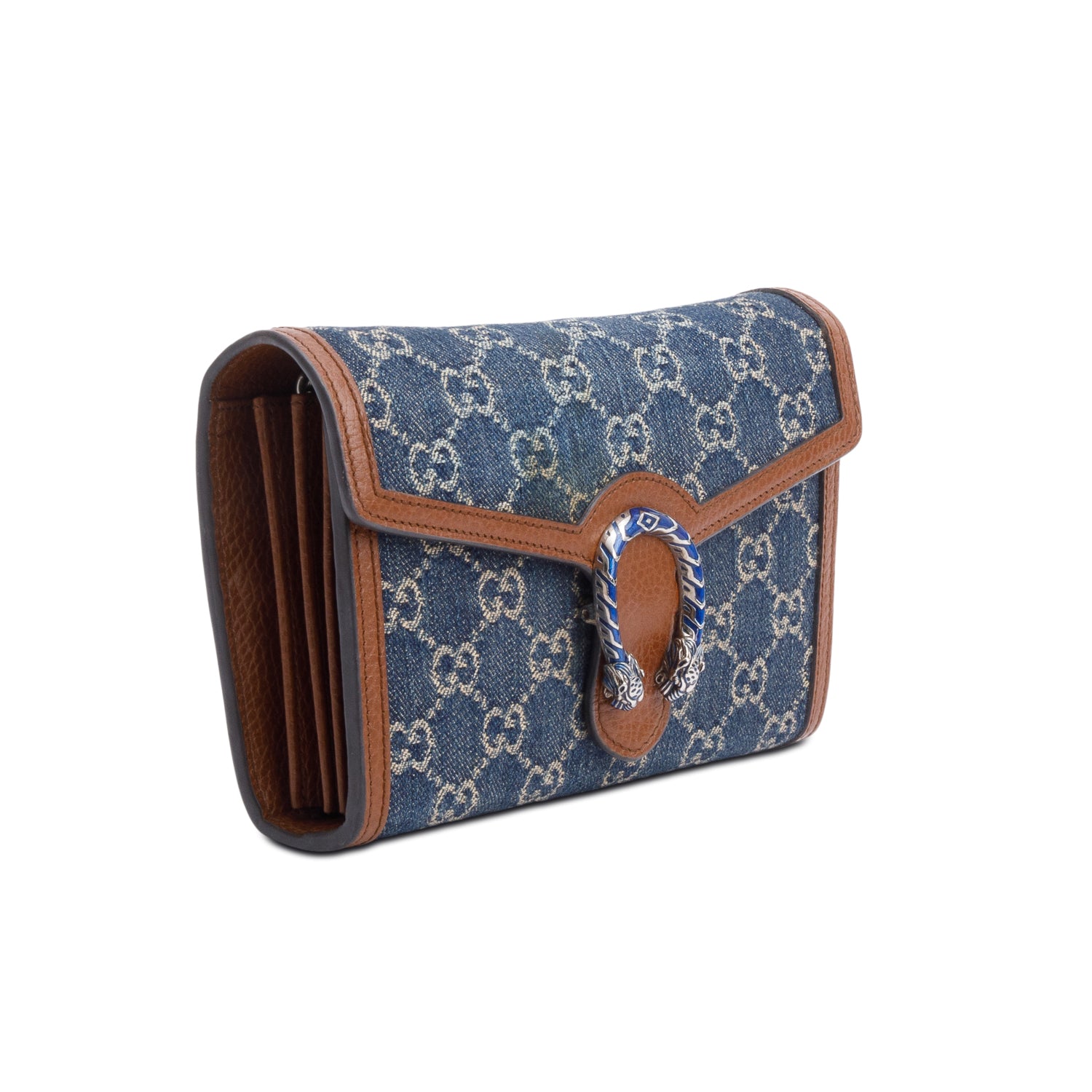 Gucci Blue GG Denim Mini Dionysus Wallet on Chain