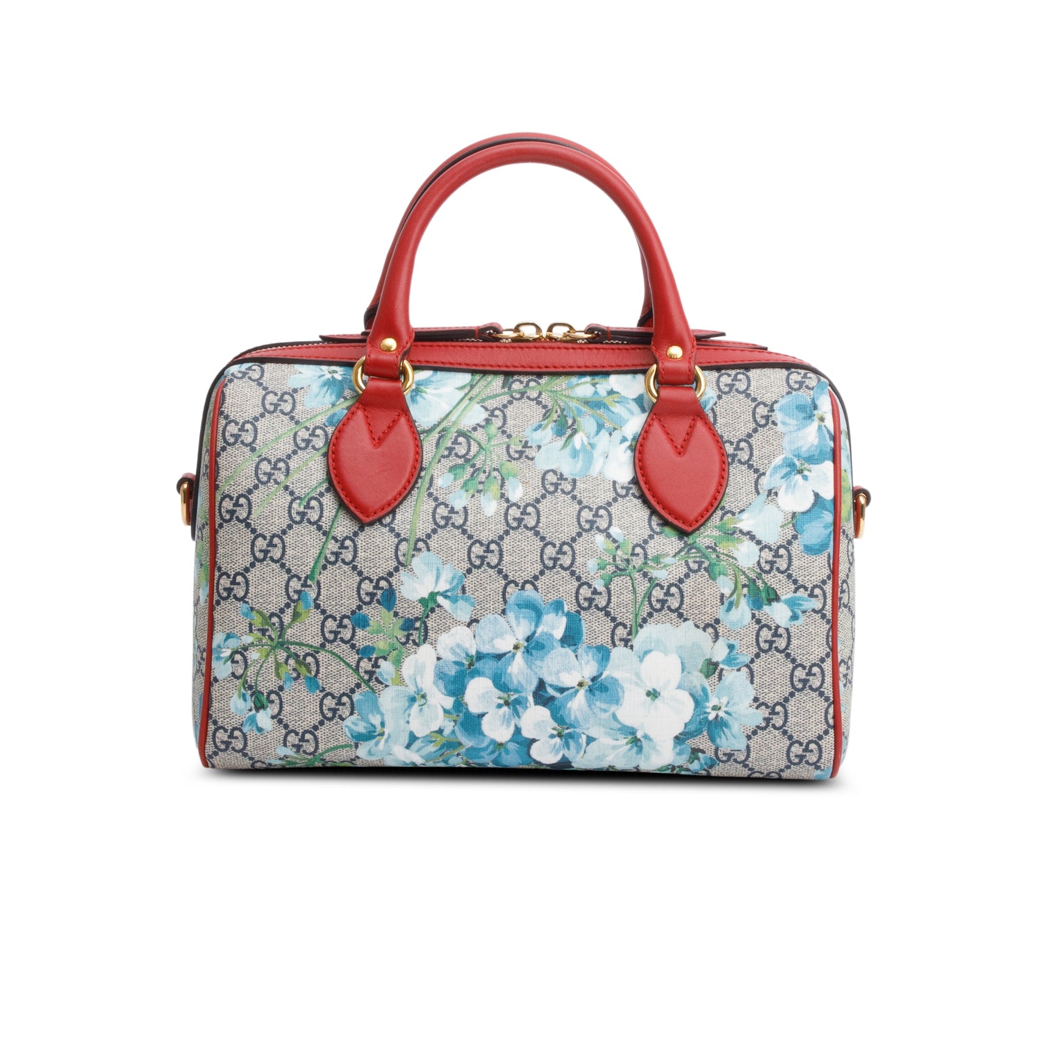Gucci GG Supreme Monogram Blooms Small Boston Bag w/ Strap