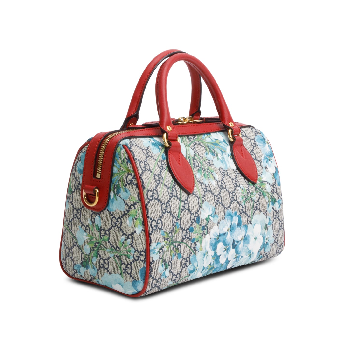 Gucci GG Supreme Monogram Blooms Small Boston Bag w/ Strap