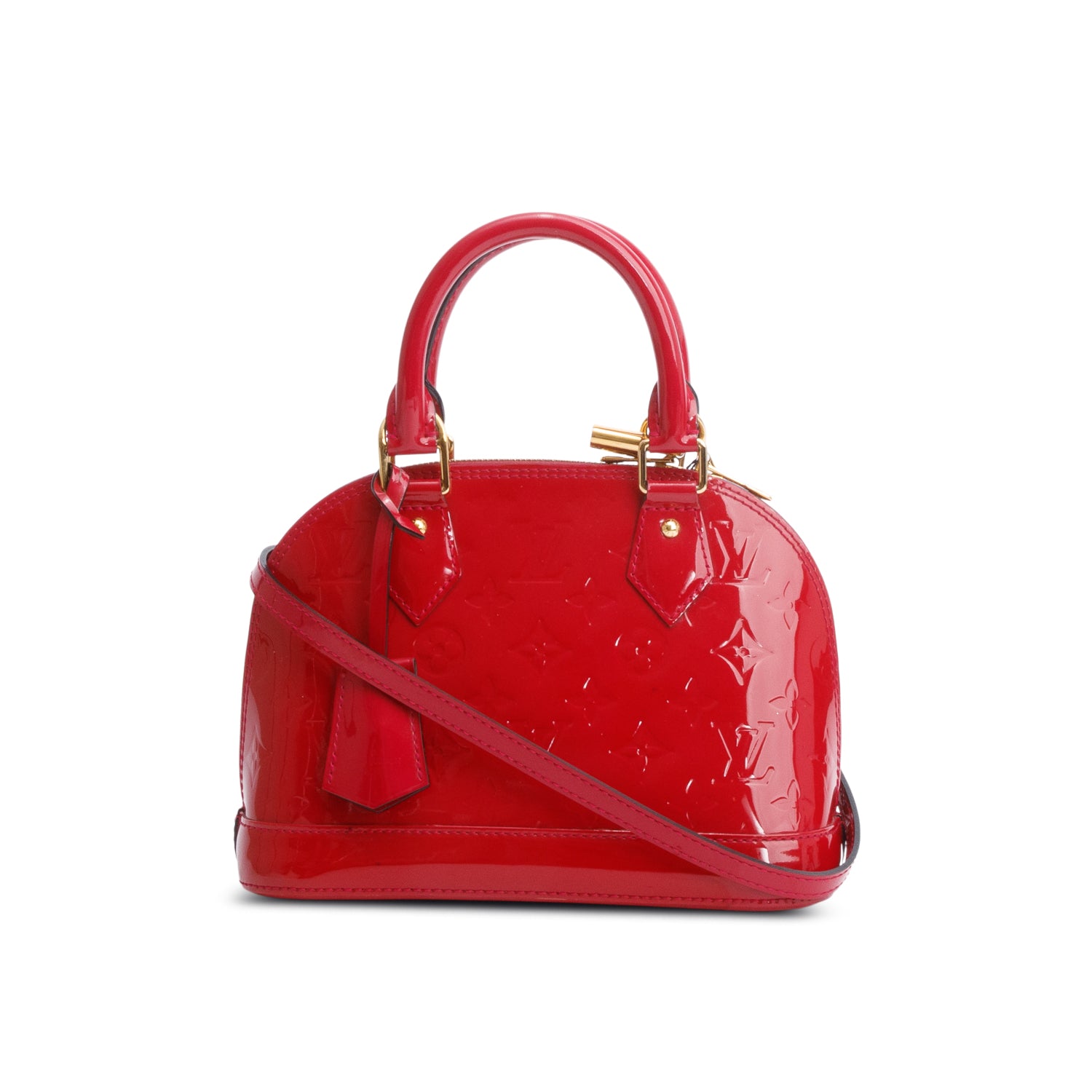 Louis Vuitton Red Vernis Alma BB w/ Strap