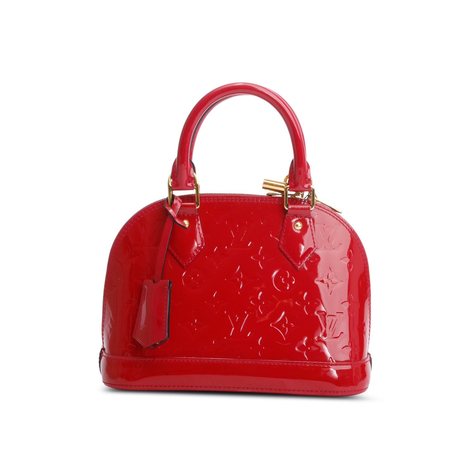 Louis Vuitton Red Vernis Alma BB w/ Strap