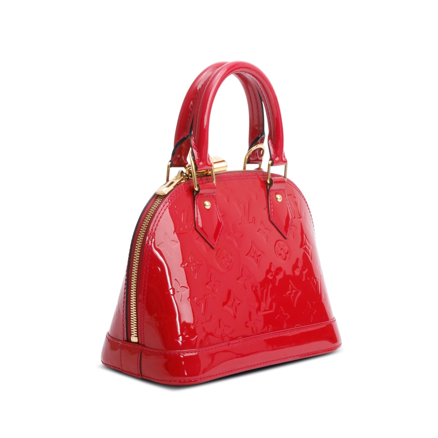 Louis Vuitton Red Vernis Alma BB w/ Strap
