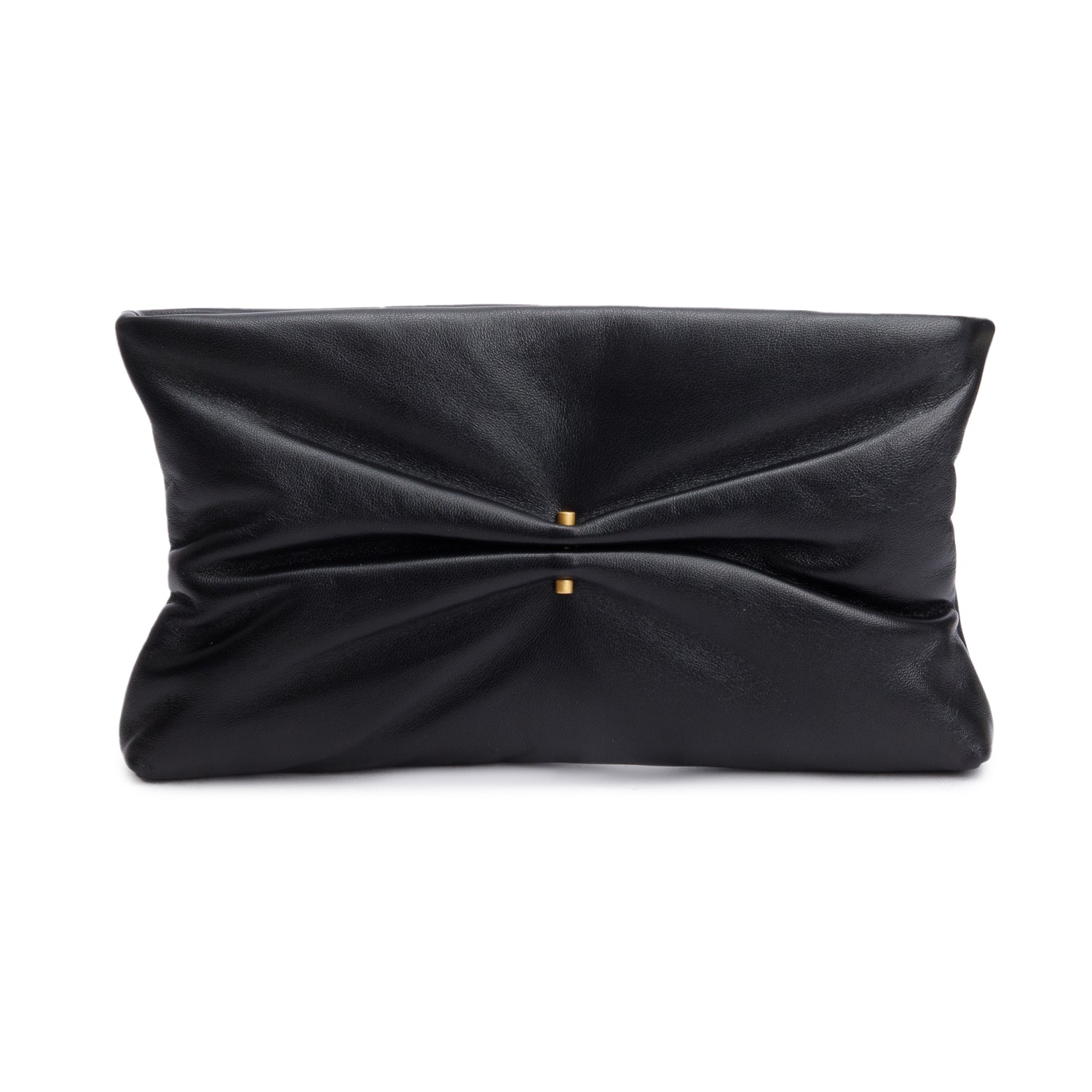 Chanel 2025 Black Shiny Lambskin Pearl Clutch w/ Chain & Box
