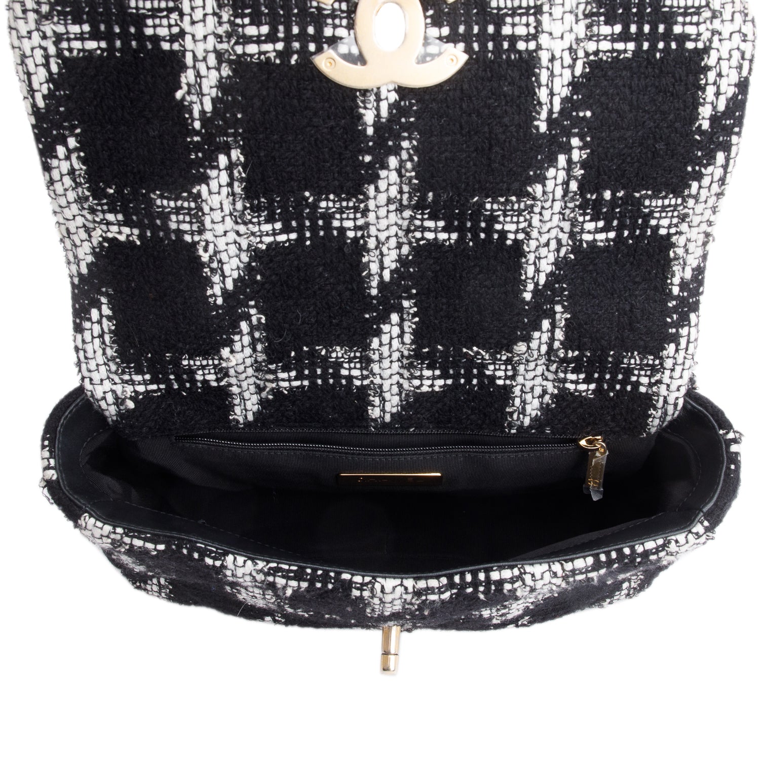 Chanel 2020 Tweed Quilted Medium 19 Flap Bag w/ Box & Authenticity Card