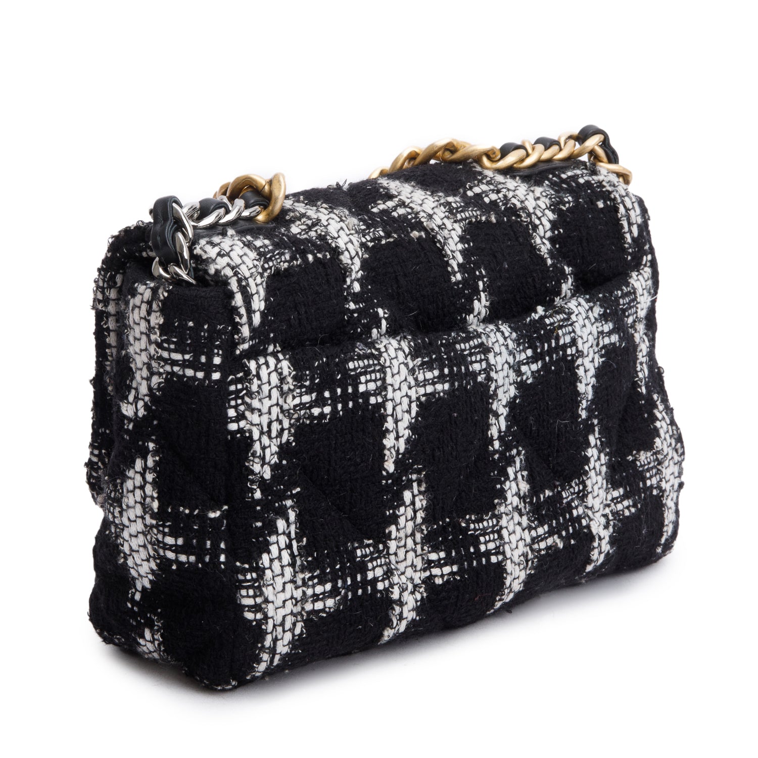 Chanel 2020 Tweed Quilted Medium 19 Flap Bag w/ Box & Authenticity Card