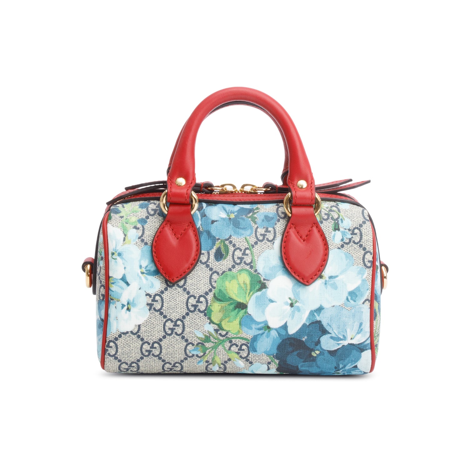 Gucci GG Supreme Monogram Blooms Nano Boston Bag w/ Strap