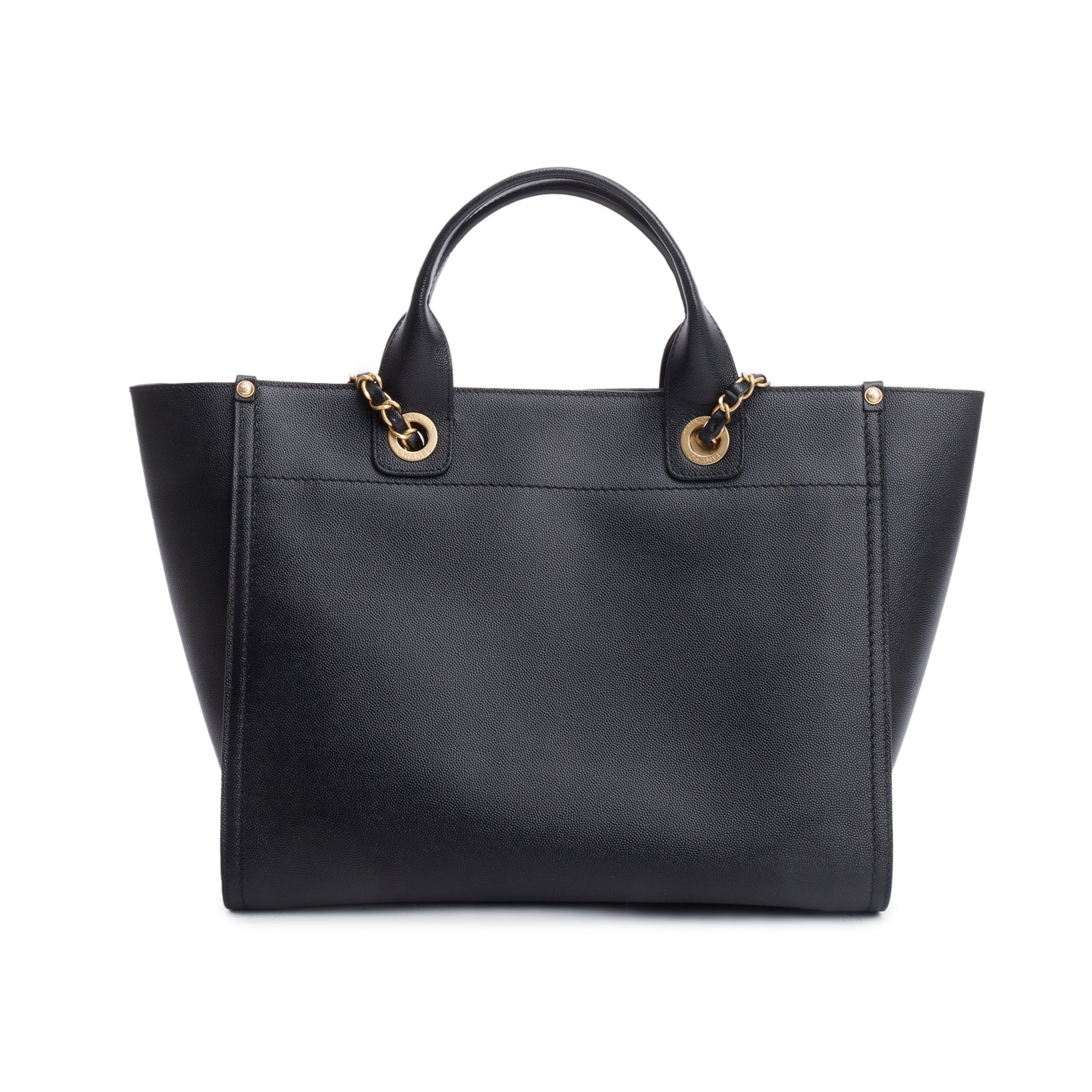 Chanel Black Caviar Small Studded Deauville Tote