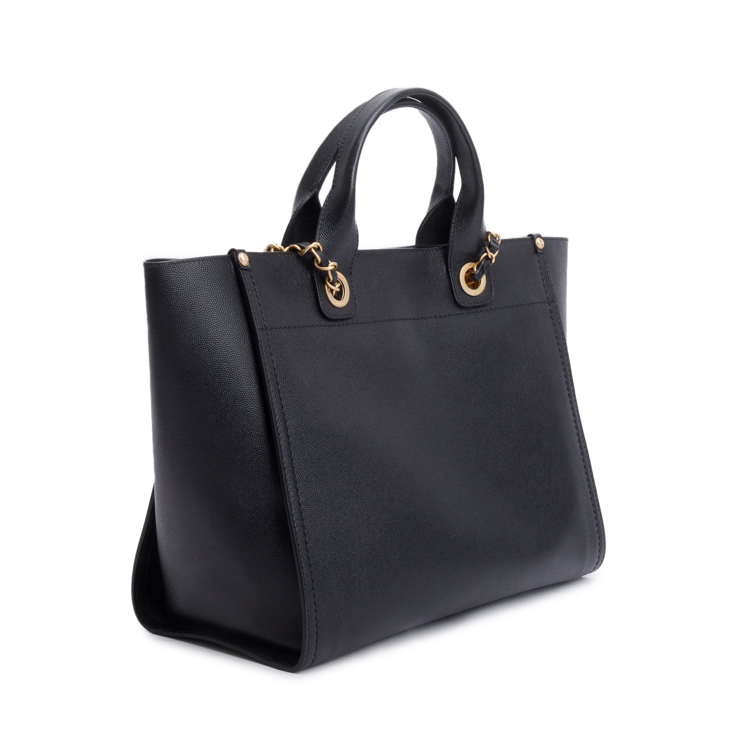 Chanel Black Caviar Small Studded Deauville Tote