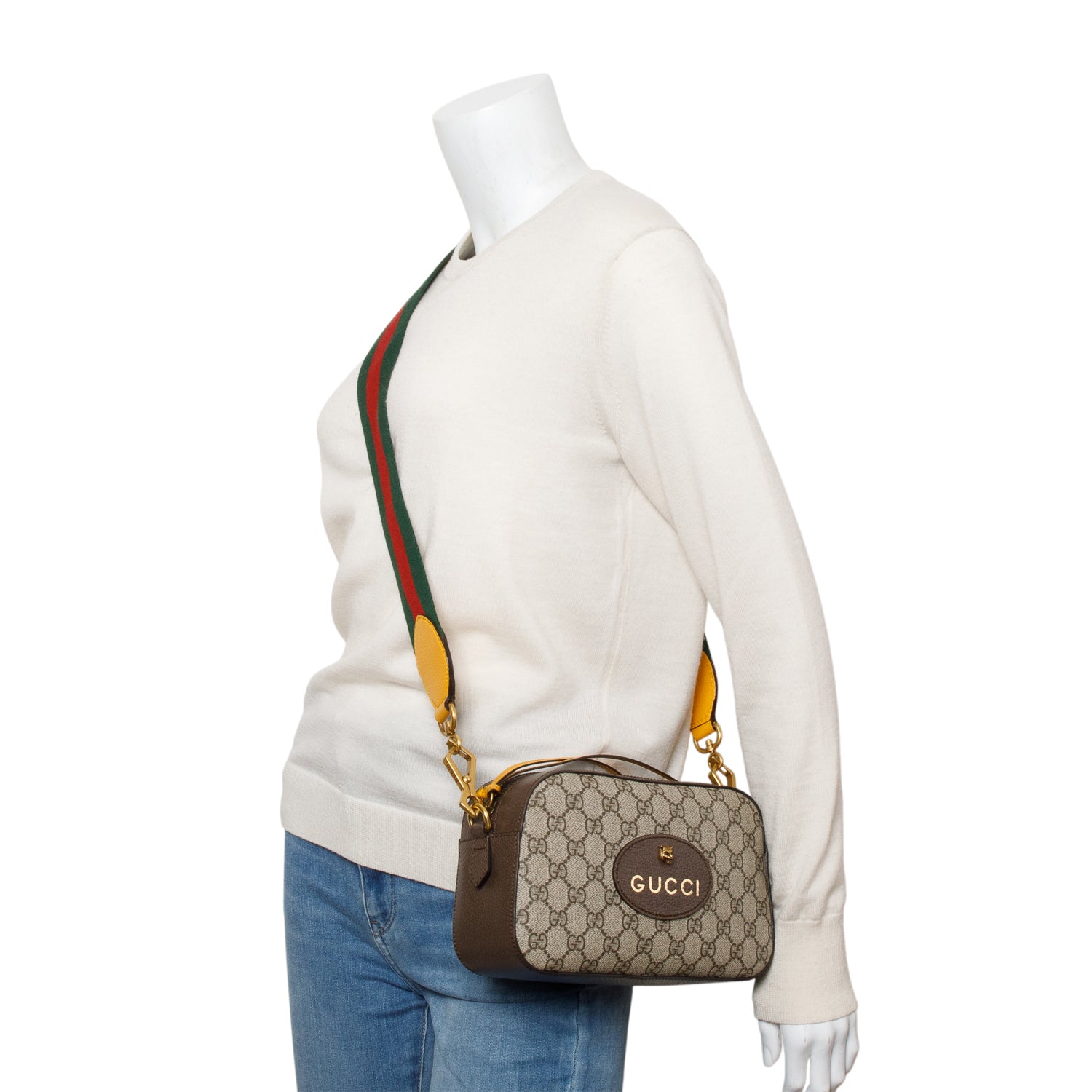 Gucci 2022 GG Supreme Monogram Web Neo Vintage Shoulder Bag w/ Box, Strap & Receipt