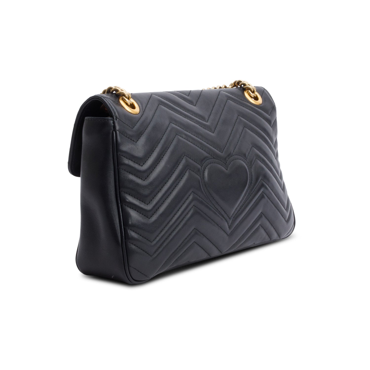 Gucci Black Leather Marmont Large Shoulder Bag