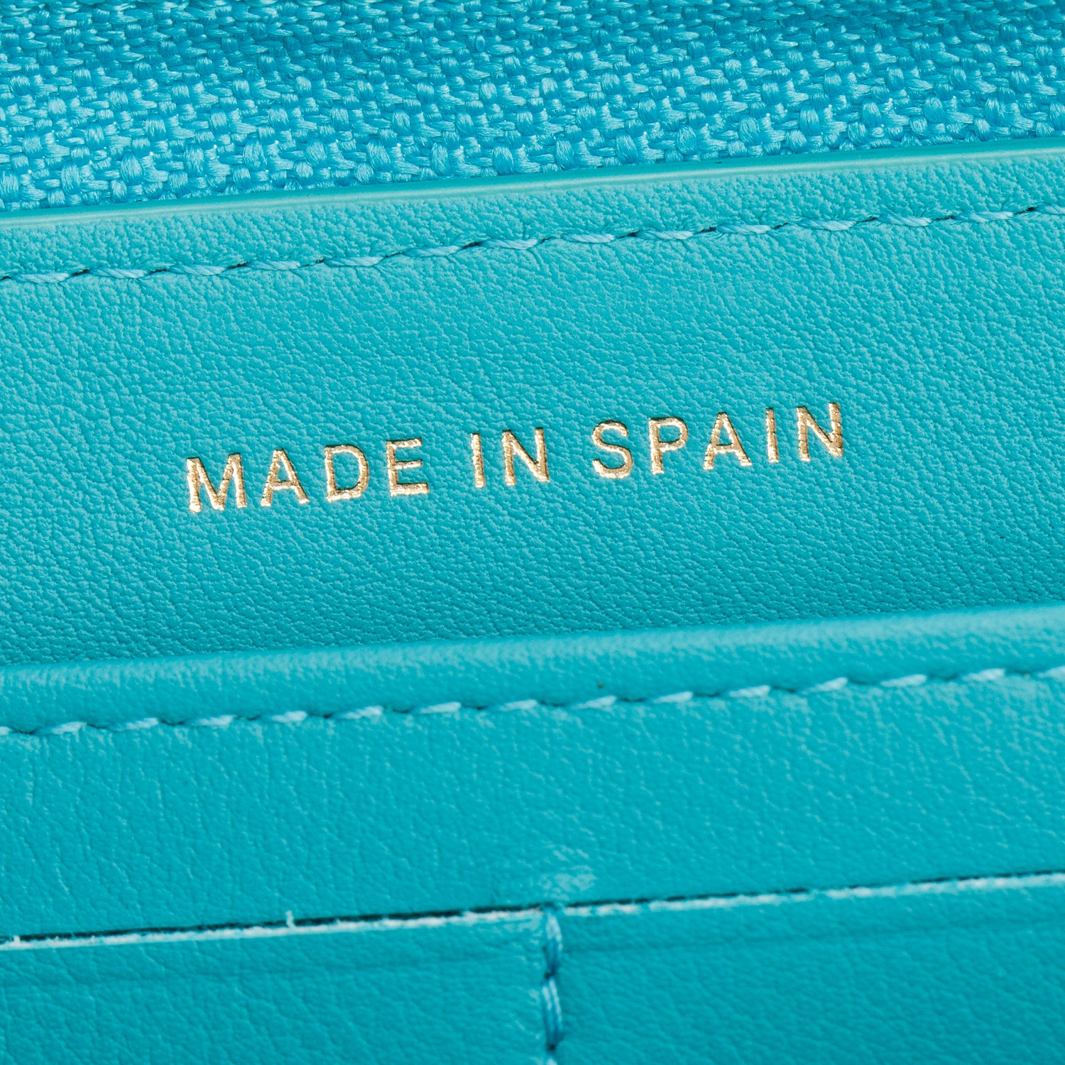 Chanel Teal Lambskin Quilted Boy Zip Around Wallet