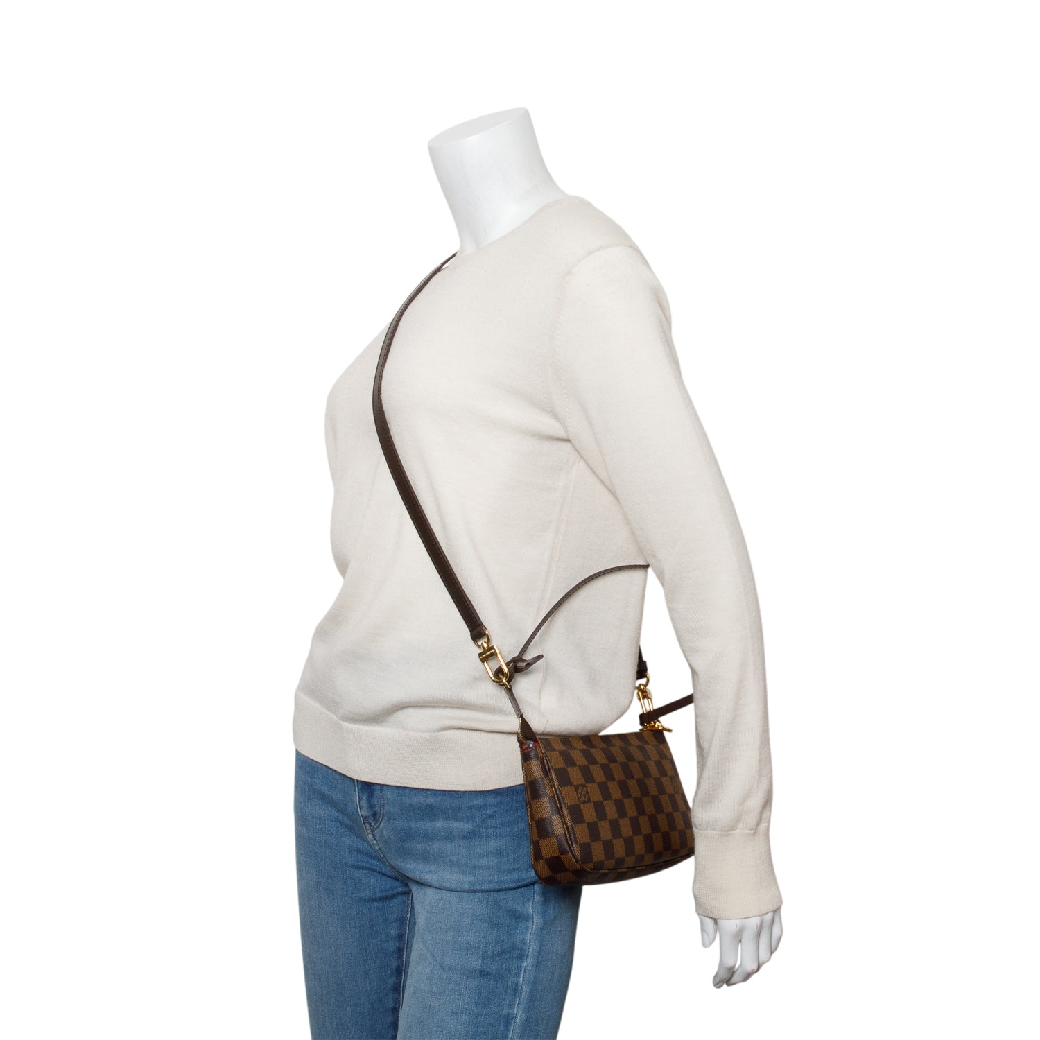 Louis Vuitton Damier Ebene Pochette Accessories w/ Strap