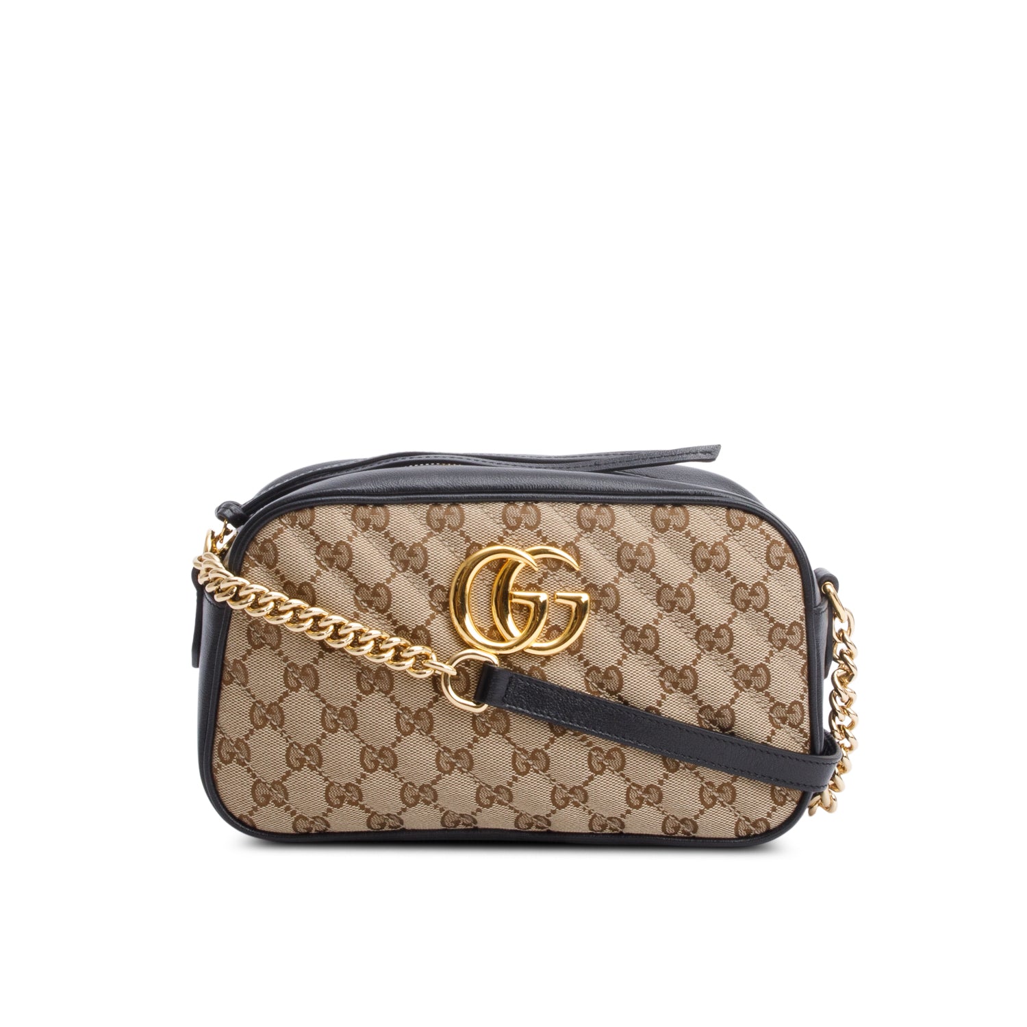 Gucci 2022 Monogram Matelasse Small GG Marmont Chain Shoulder Bag w/ Receipt