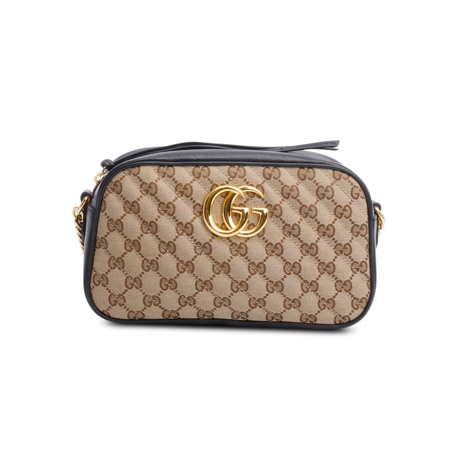 Gucci 2022 Monogram Matelasse Small GG Marmont Chain Shoulder Bag w/ Receipt