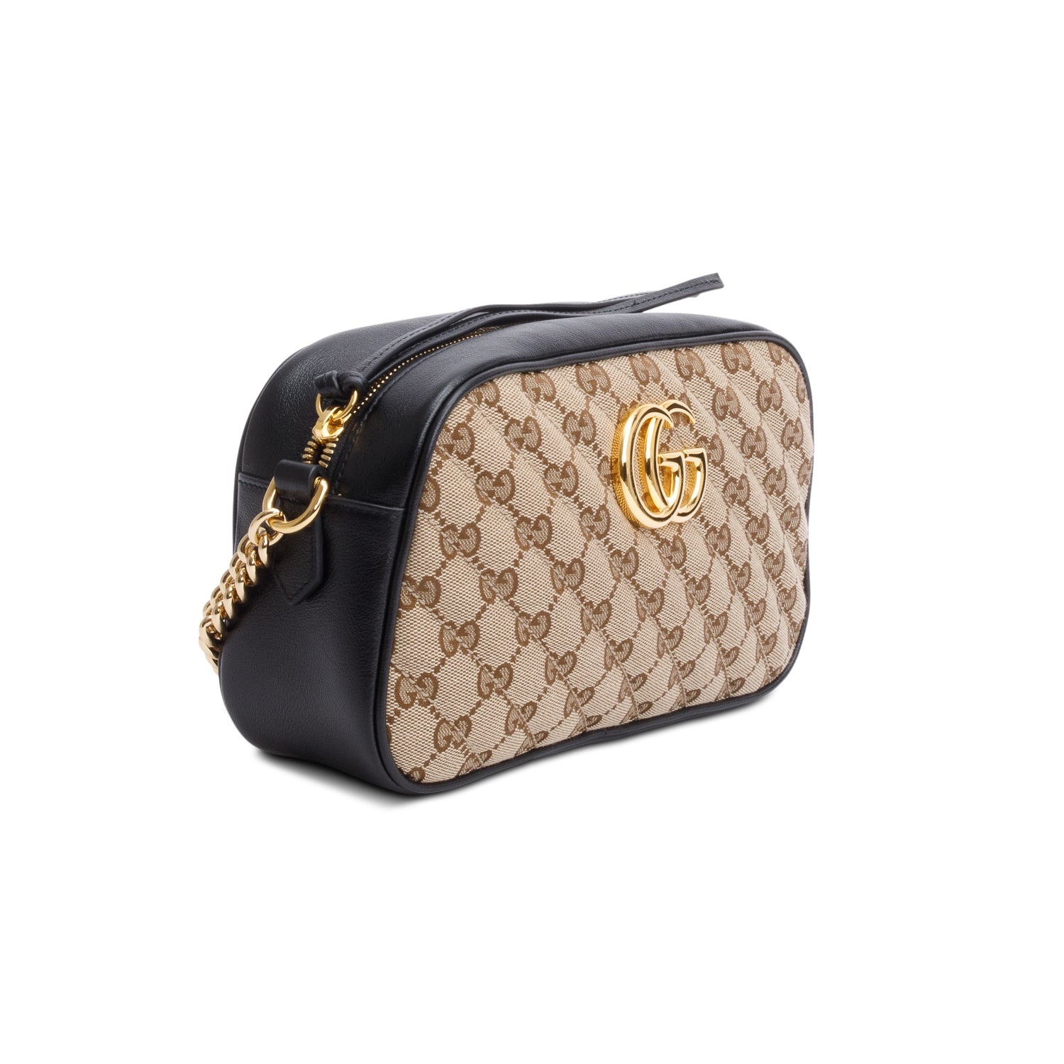 Gucci 2022 Monogram Matelasse Small GG Marmont Chain Shoulder Bag w/ Receipt