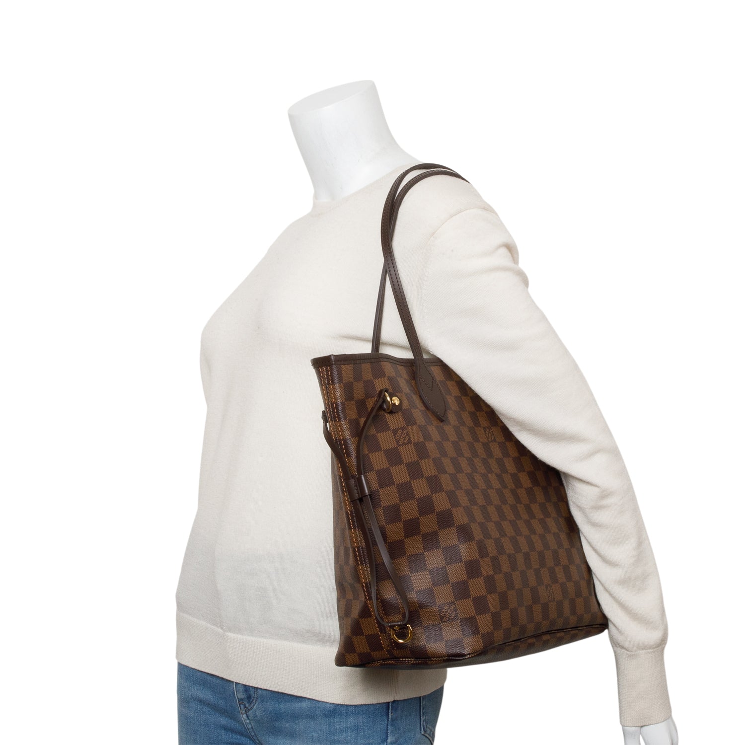 Louis Vuitton Damier Ebene Neverfull MM w/ Pouch & Box