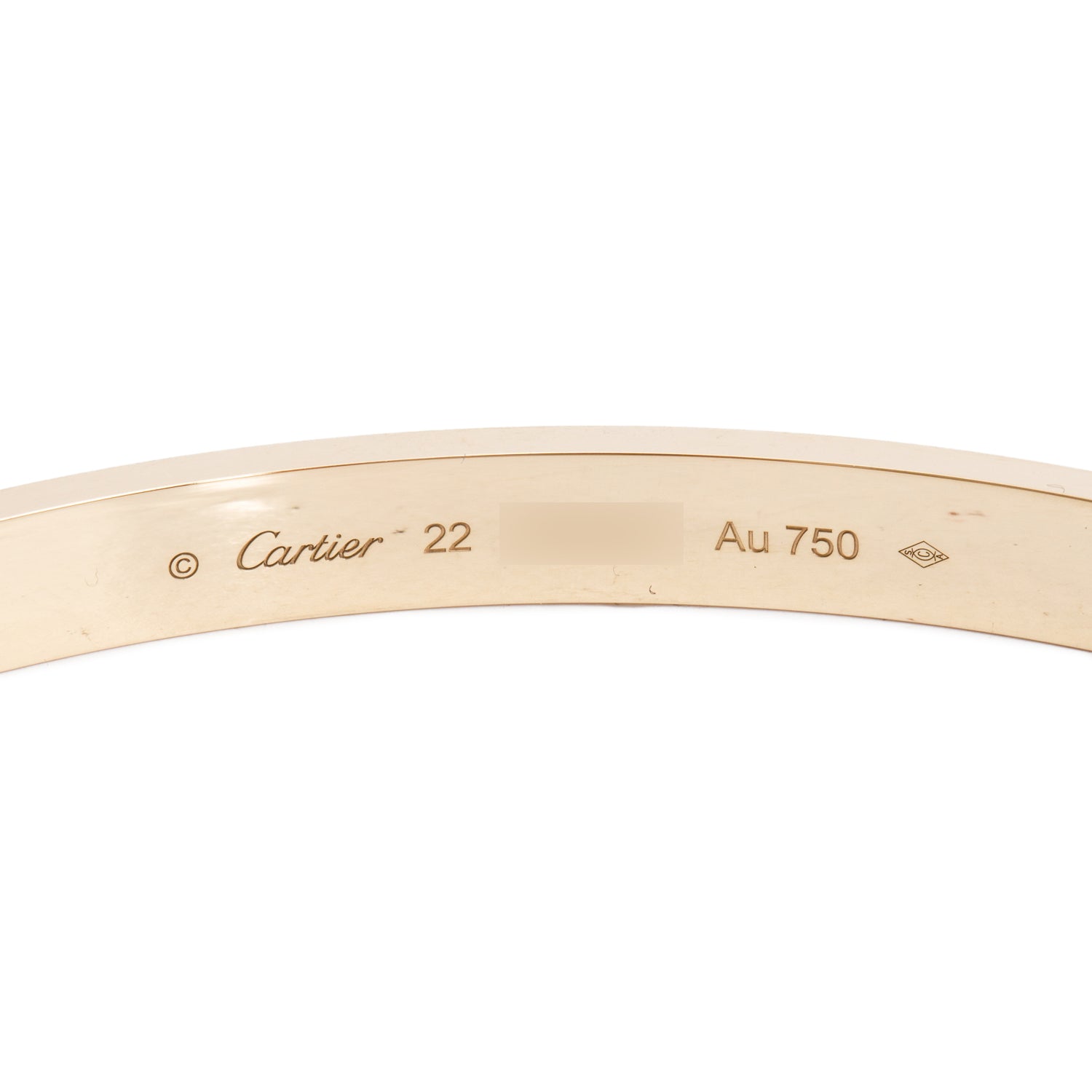 Cartier 2025 18k Yellow Gold Love Bracelet, Classic Model, Size 22 w/ Box & Certificate