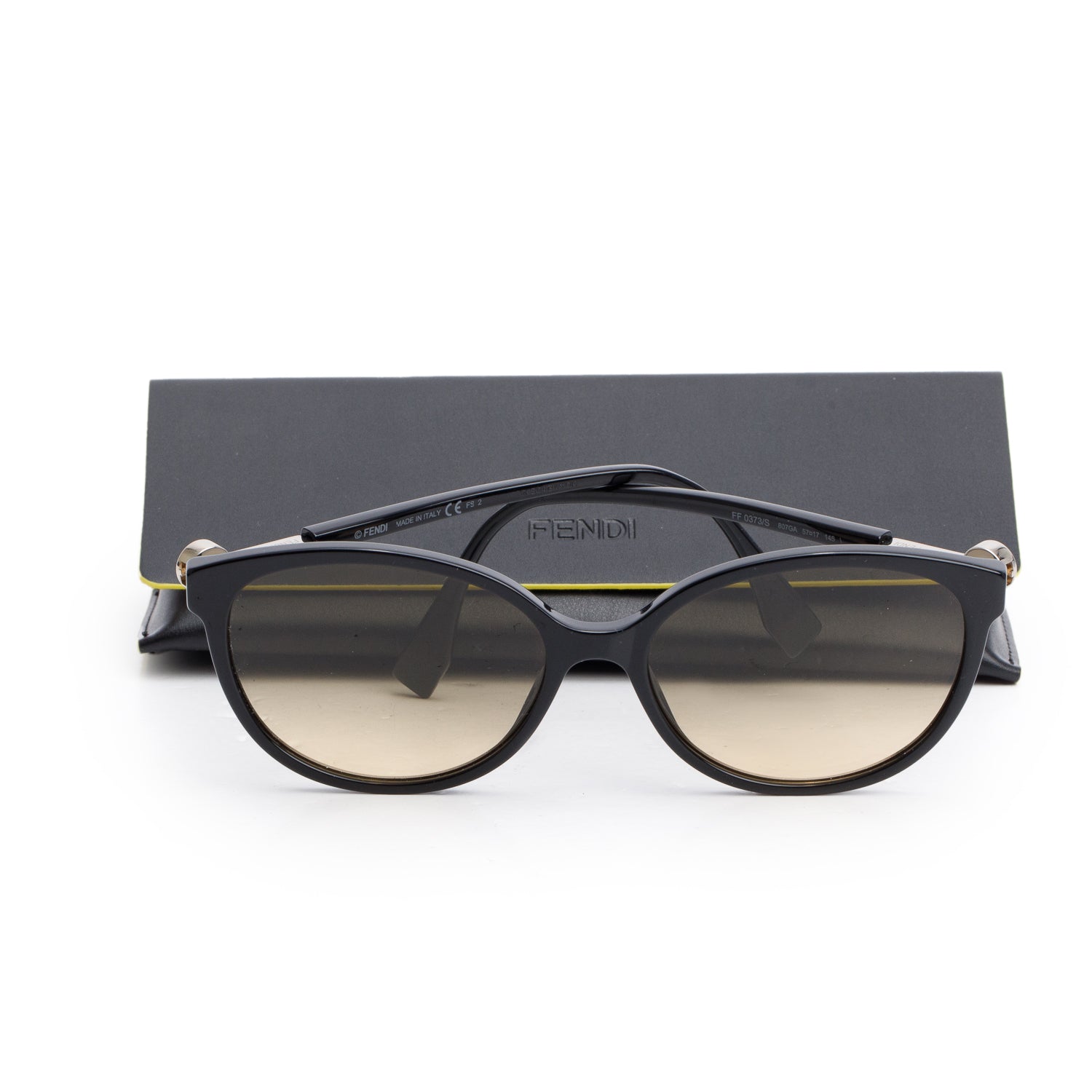 Fendi FF0373/S Black Acetate Sunglasses w/ Box & Authenticity Card