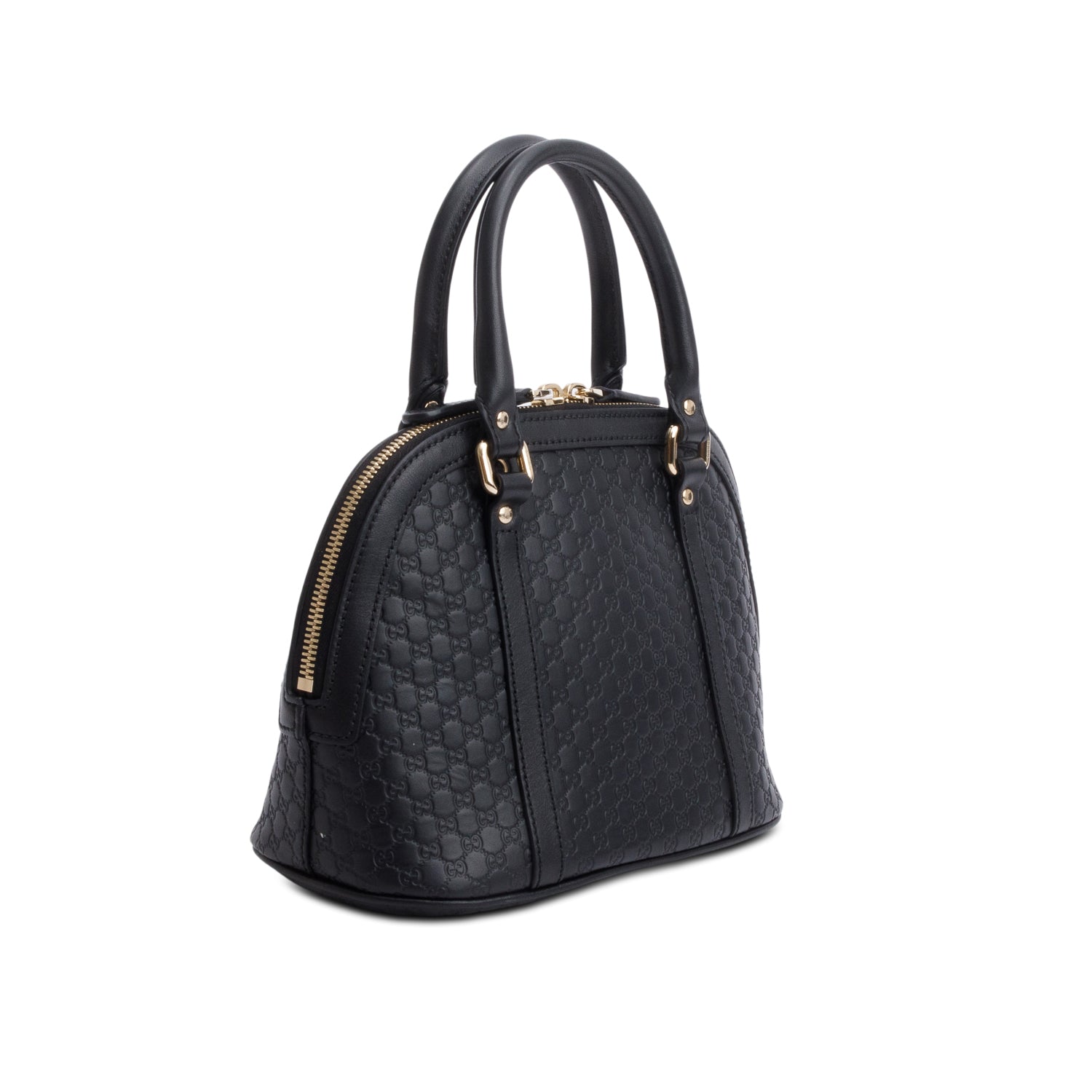 Gucci Black Microguccissima Leather Mini Dome Bag w/ Strap  & Box