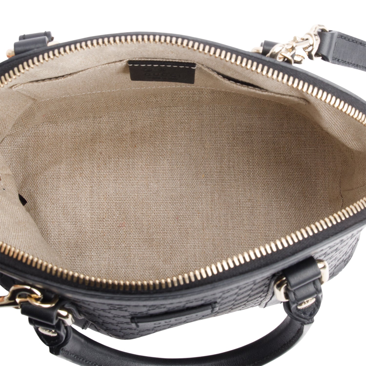 Gucci Black Microguccissima Leather Mini Dome Bag w/ Strap  & Box