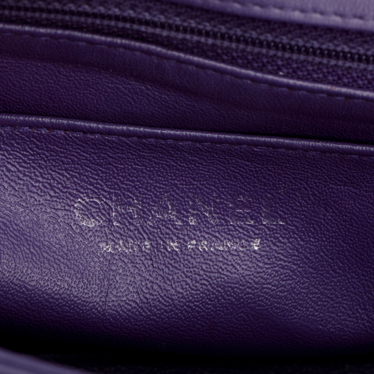 Chanel Quilted Purple Lambskin Mini Rectangular Flap Bag