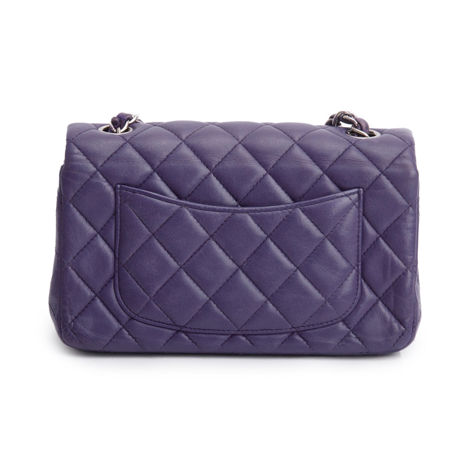 Chanel Quilted Purple Lambskin Mini Rectangular Flap Bag