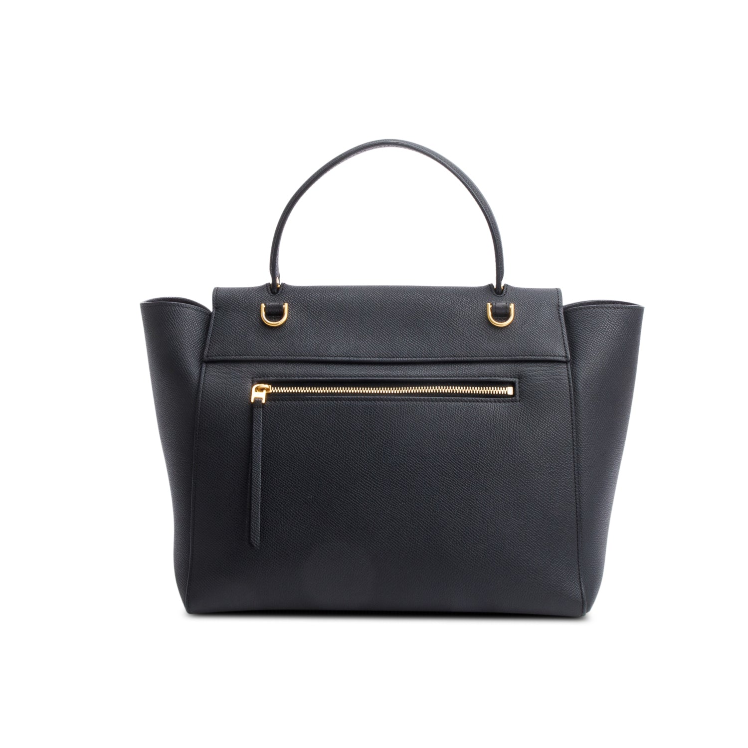 Celine Black Grained Calfskin Leather Mini Belt Bag w/ Strap