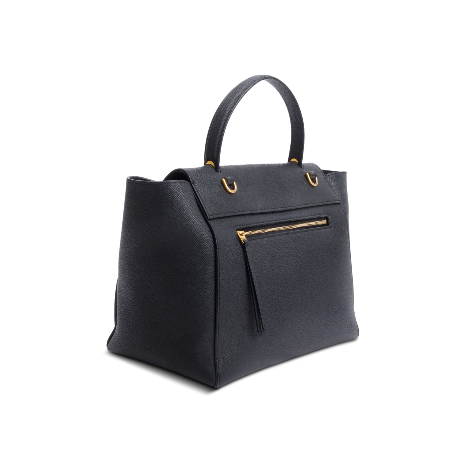 Celine Black Grained Calfskin Leather Mini Belt Bag w/ Strap