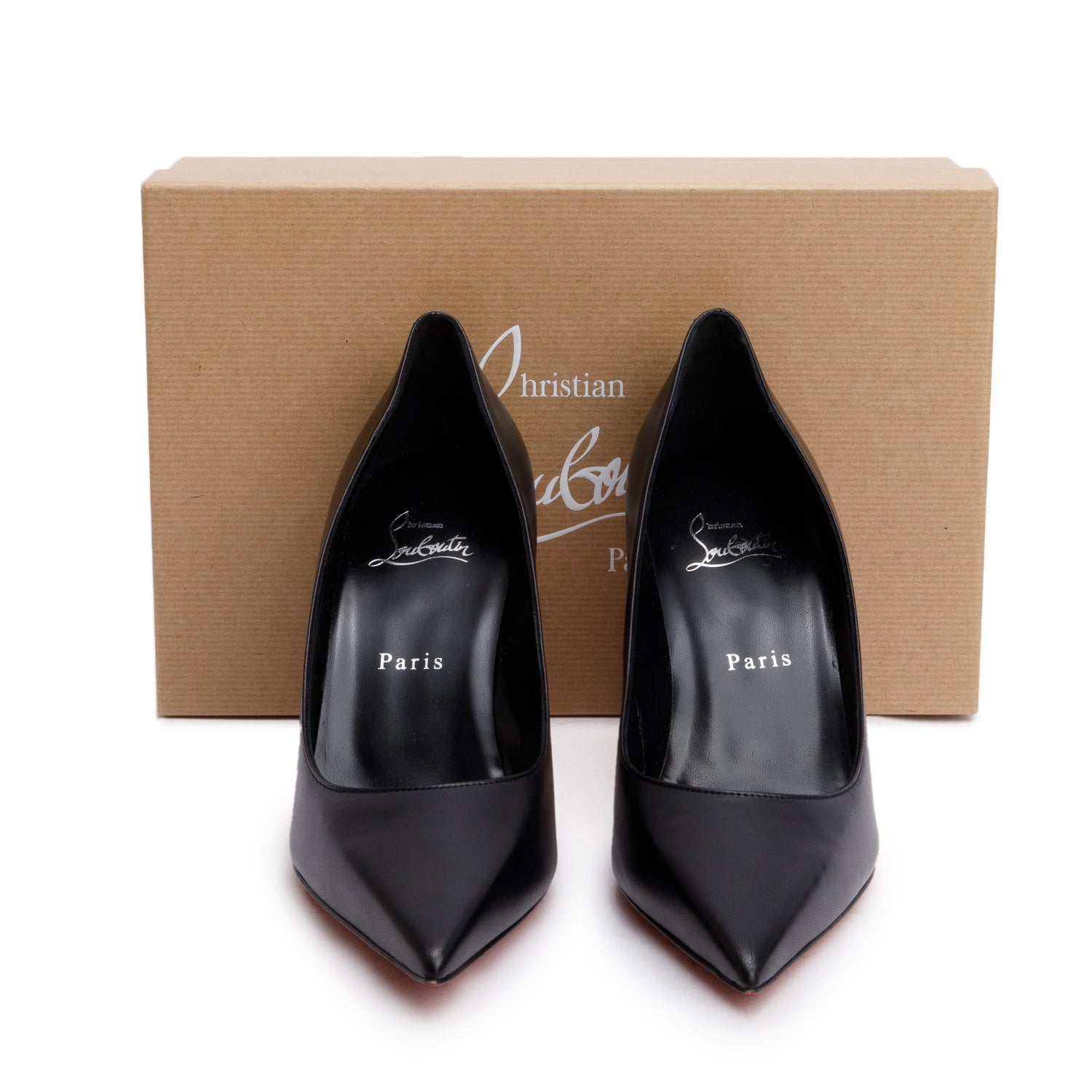 Christian Louboutin Black Leather Condora 85 Pumps, Size 39 w/ Box
