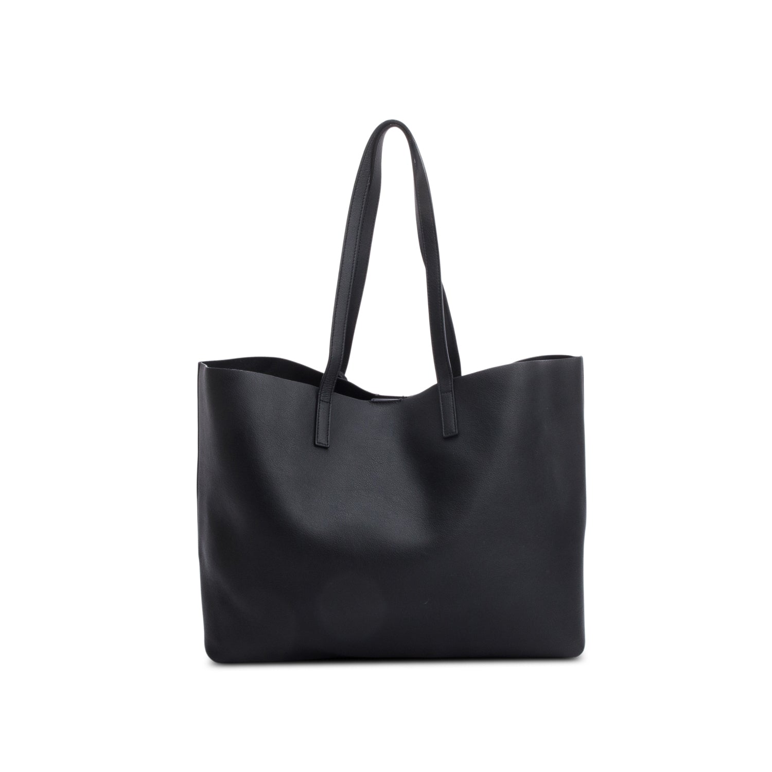 Saint Laurent Black Leather E/W Shopping Tote w/ Pouch