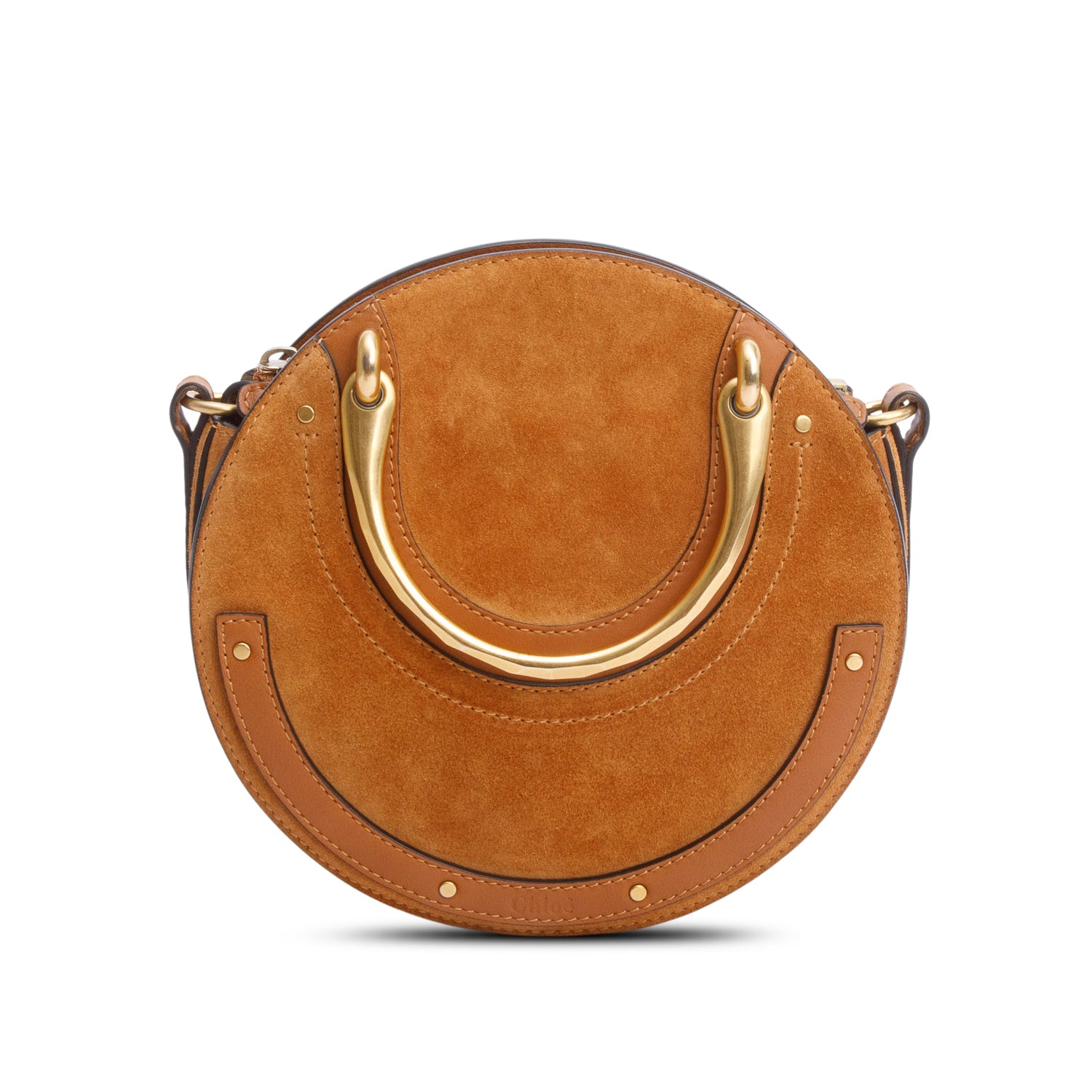 Chloe Tan Suede Small Pixie Crossbody Bag w/ Strap