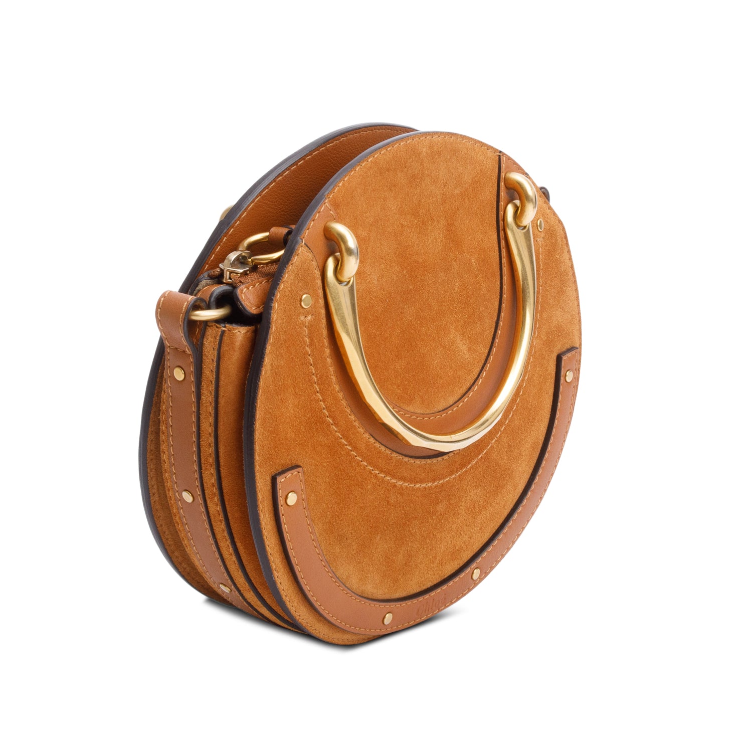 Chloe Tan Suede Small Pixie Crossbody Bag w/ Strap