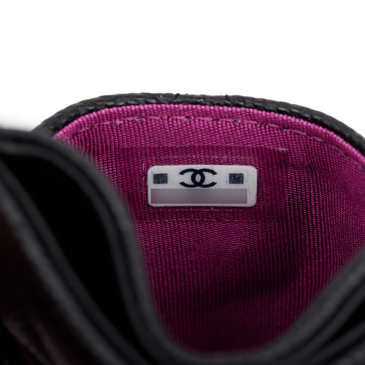 Chanel Black Quilted Caviar Card Holder w/ Box