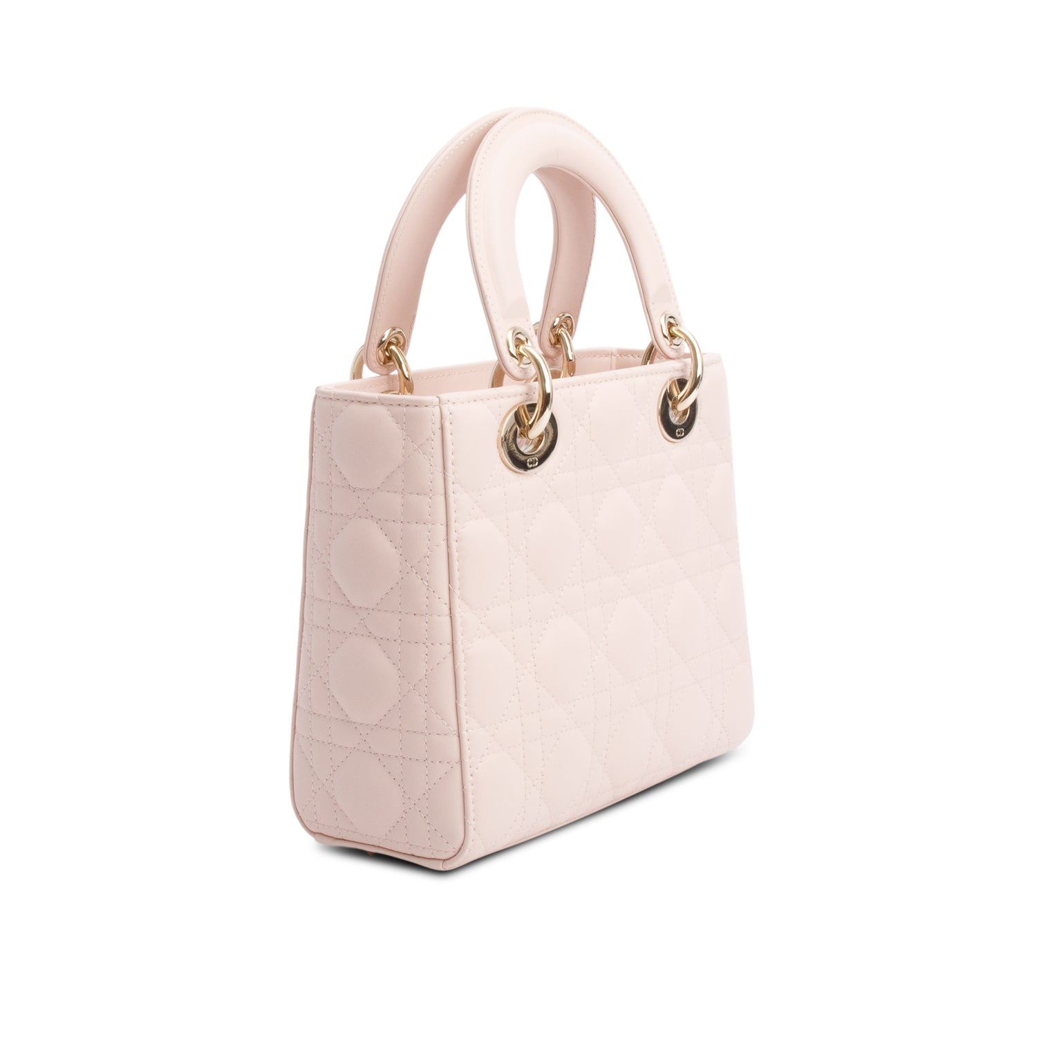 Christian Dior 2024 Pink Cannage Lambskin Leather Small Lady Dior Bag w/ Box & Strap