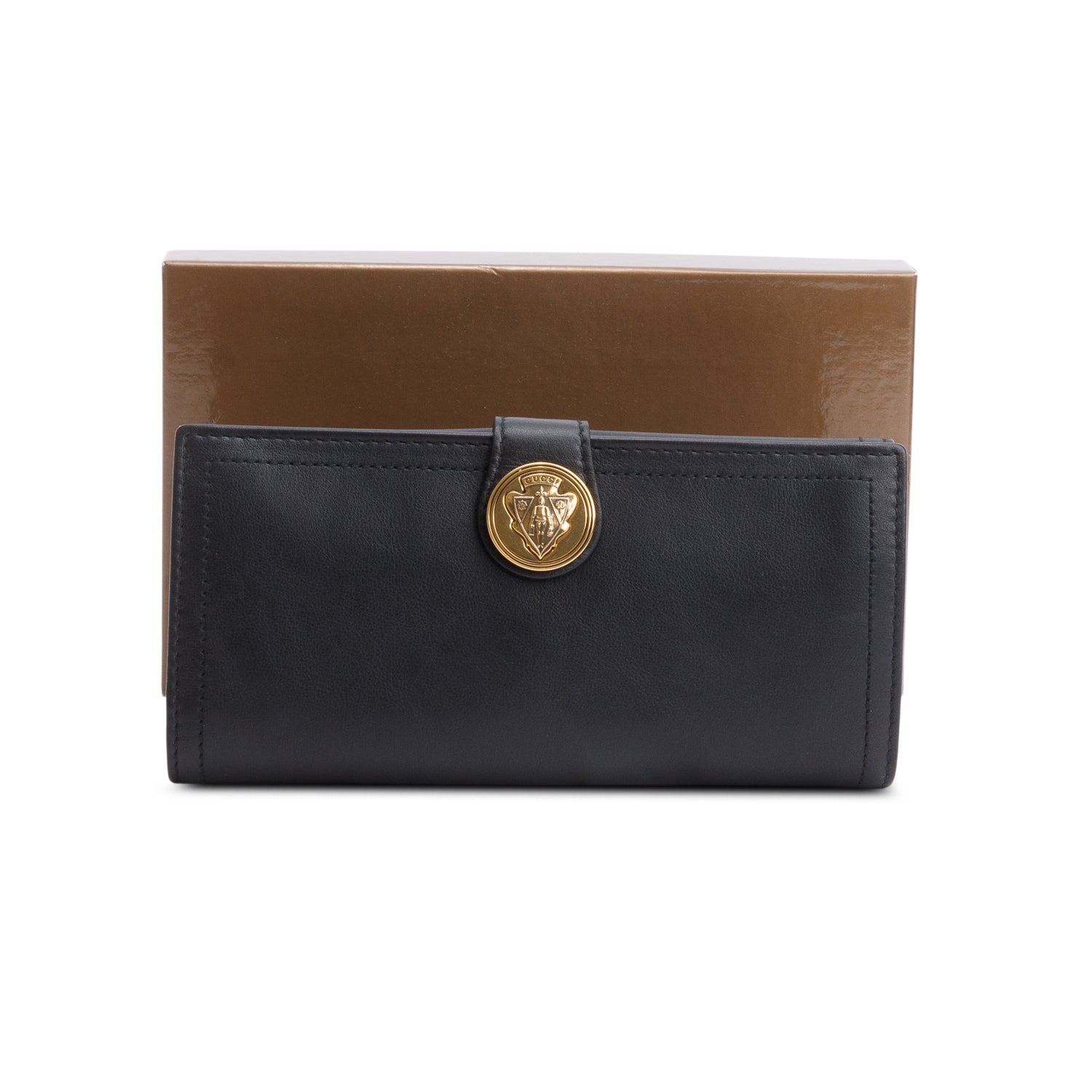 Gucci Black Calfskin Hysteria Continental Wallet w/ Box