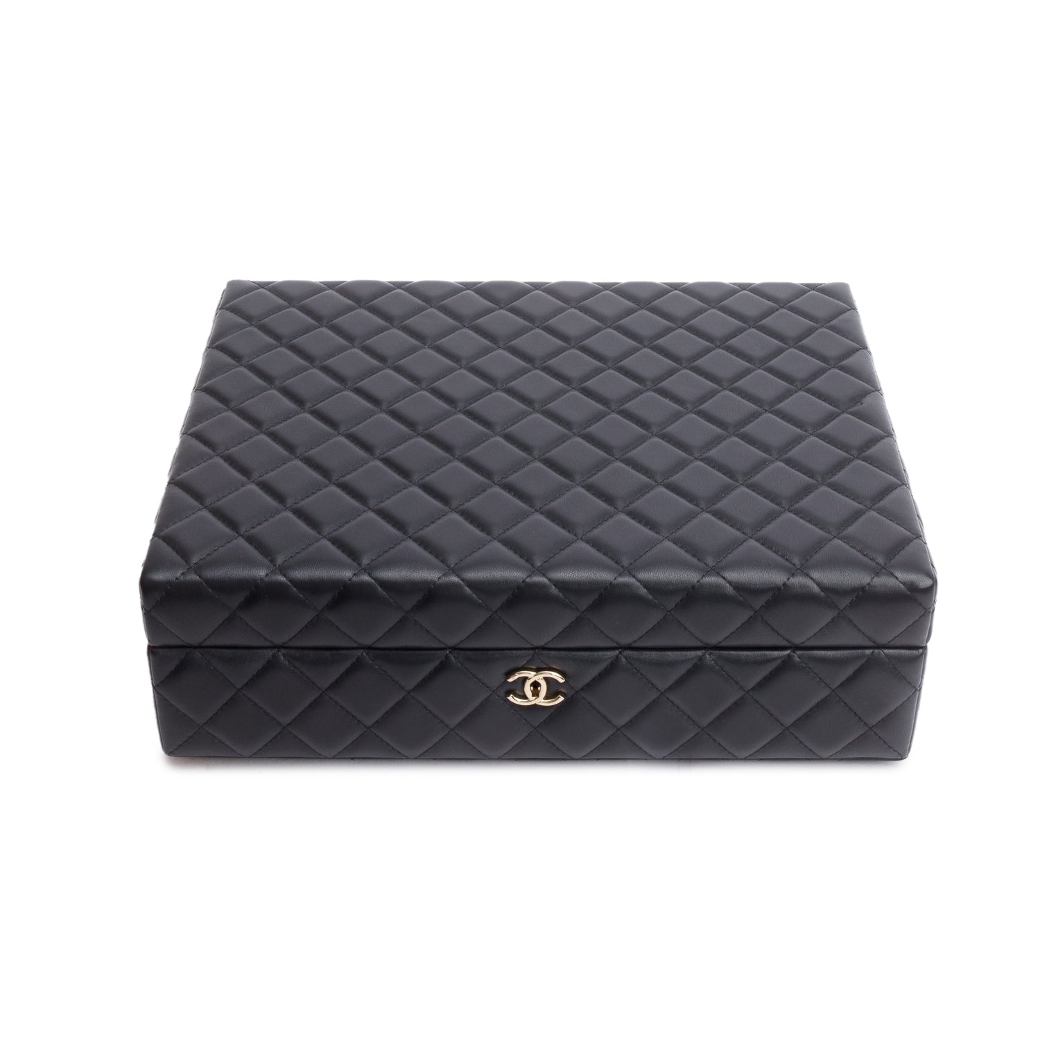 Chanel Black Lambskin Calfskin Leather Tweed Success Story Trunk Set Of 4 mini Bags w/ Authenticity Card